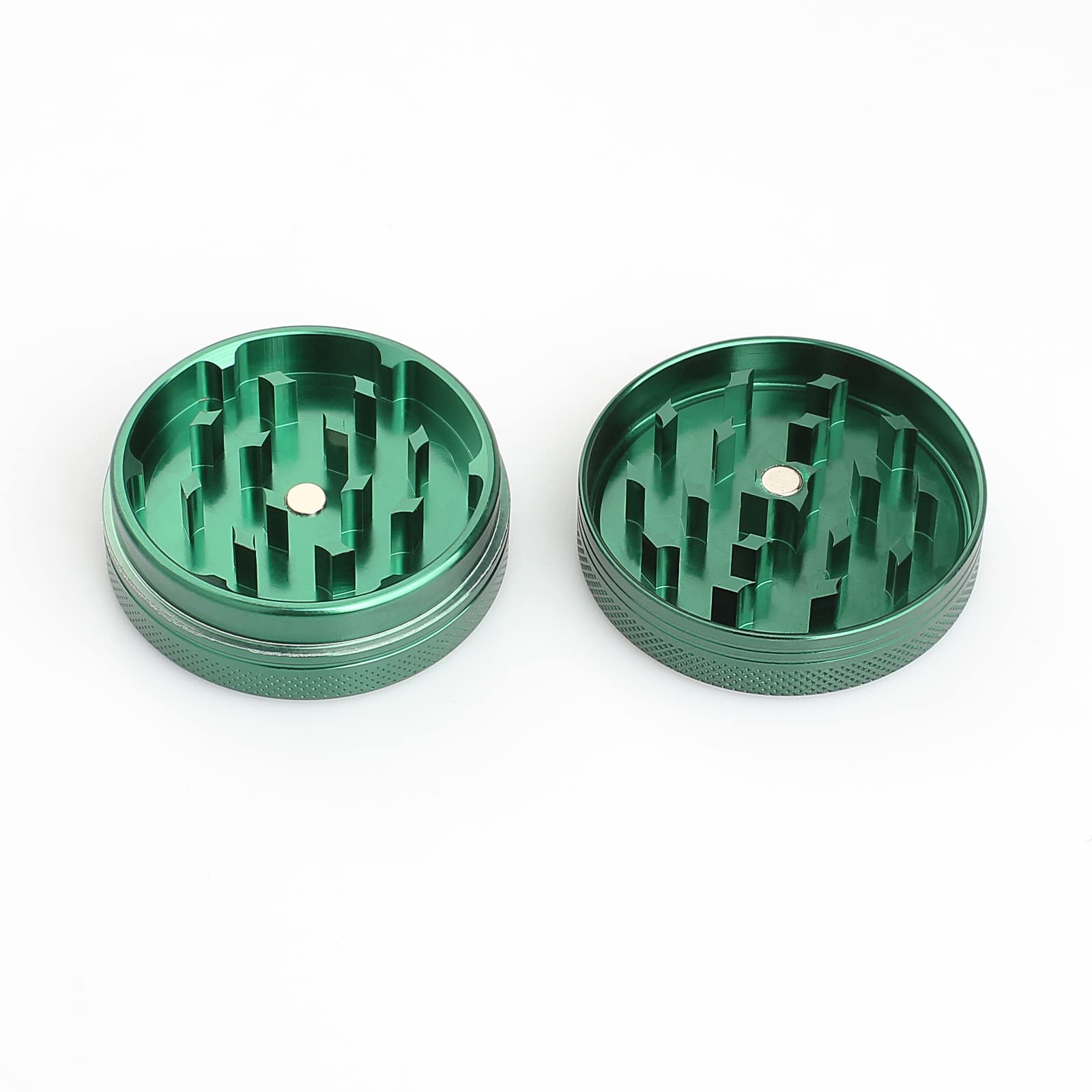 Premium 2 Inch Portable Spice Grinder with Magnetic Lid - Compact Herb Crusher for Kitchen, Camping & Travel - Green