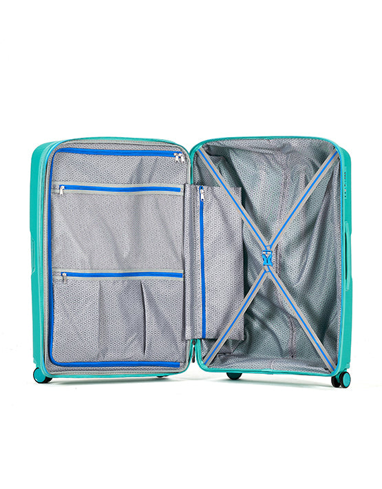 Tosca TCA510 Bel Air 20-Inch Small Cabin Spinner Hard Suitcase - Teal/Blue Carry-On Luggage for Air Travel & Weekend Getaways