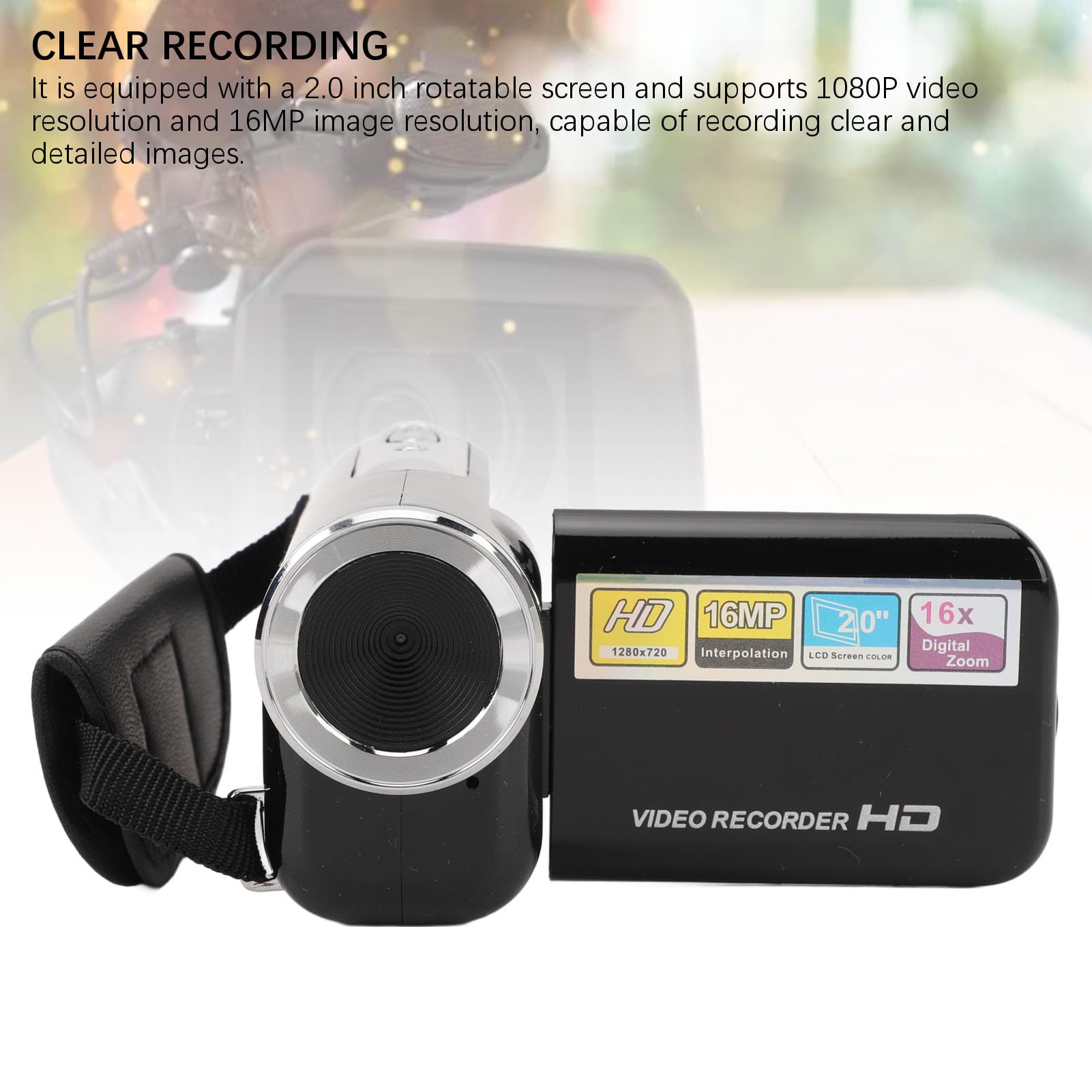 16MP 1080P Vlogging Camera with Rotatable Screen - Perfect for Travel & YouTube