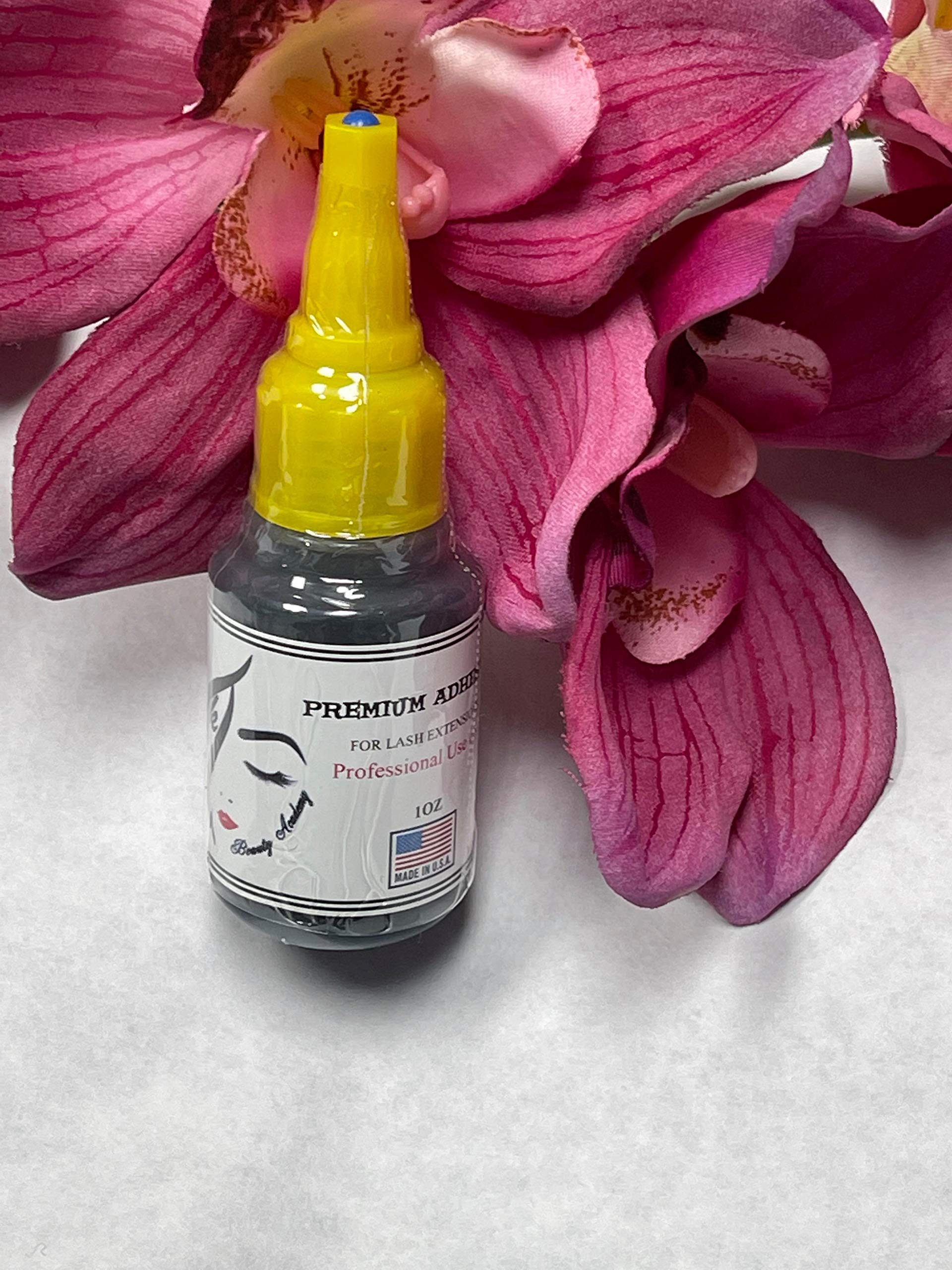 Premium Lash Extension Adhesive - 30ml (1oz) - Made in USA - Long Lasting & Strong Hold - Perfect for Professional & DIY Eyelash Extensions