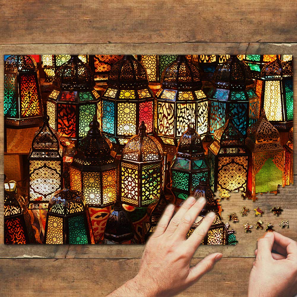 1000-Piece Egypt Cairo Lamps Jigsaw Puzzle - Wooden Travel Souvenir & Home Decor for Puzzle Lovers & World Travel Enthusiasts