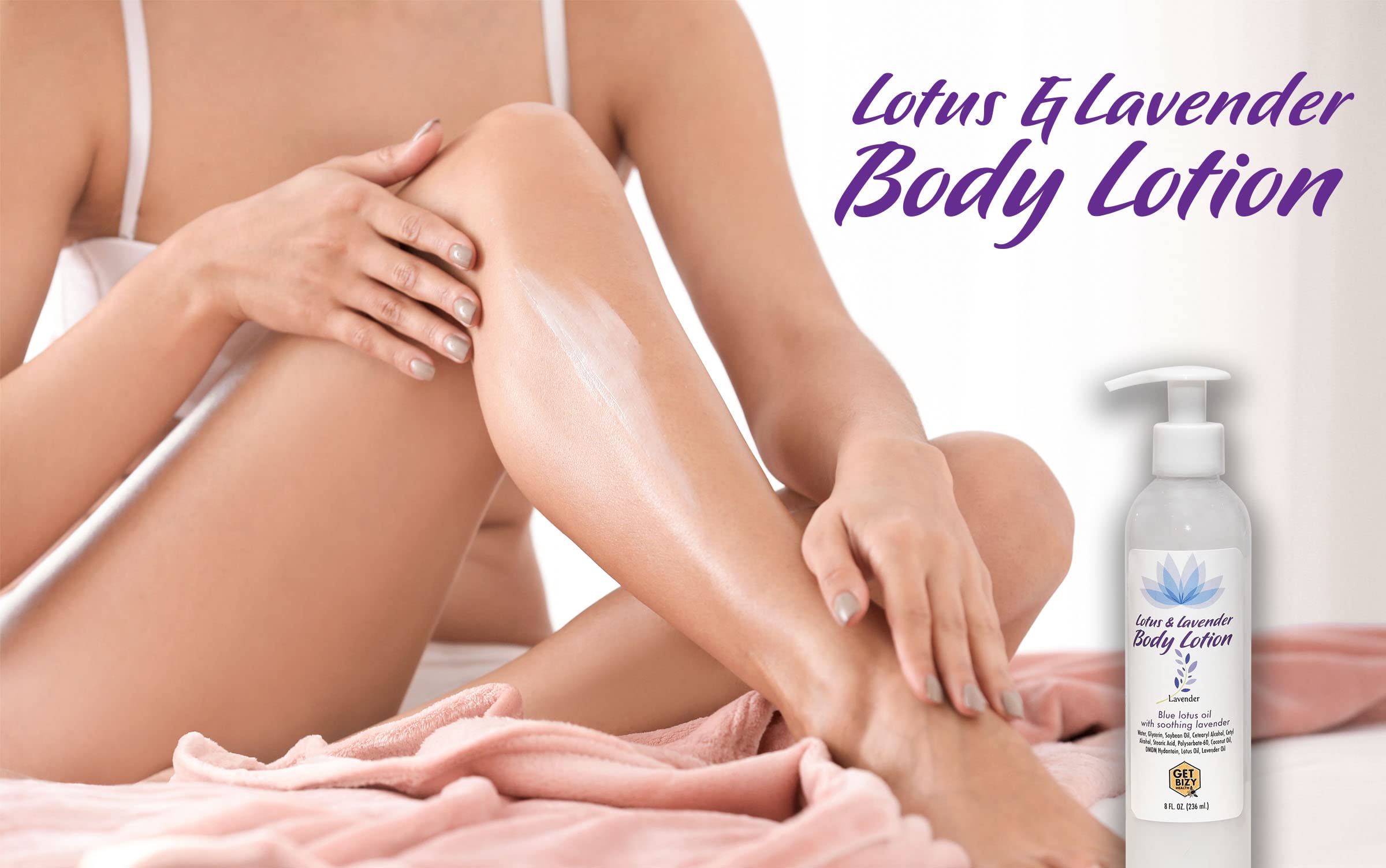 Naturally Derived Lotus & Lavender Body Lotion - Hydrating, Fast Absorbing Moisturizer for Dry Skin | Perfect for Daily Use & Nighttime Skincare Routine