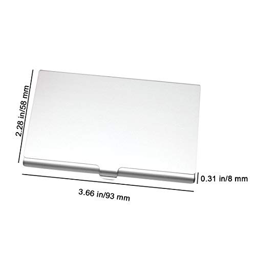 Premium Aluminum Business Card Holder for Men & Women - Slim Stainless Steel Metal Card Case Holds 13-18 Cards (Silver) - Perfect for Networking, Meetings & Professional Events
