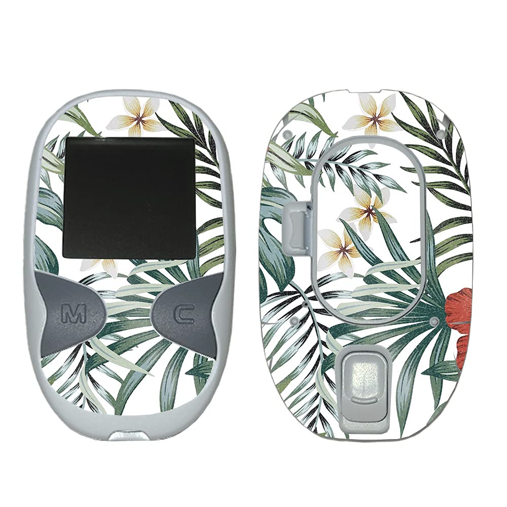 MightySkins Glossy Glitter Skin Cover for Care Touch Glucose Meter - Tropical Hibiscus Design | Protective & Durable High-Gloss Finish | Easy to Apply | Made in USA | Perfect for Diabetes Testing at Home, Travel & Daily Use