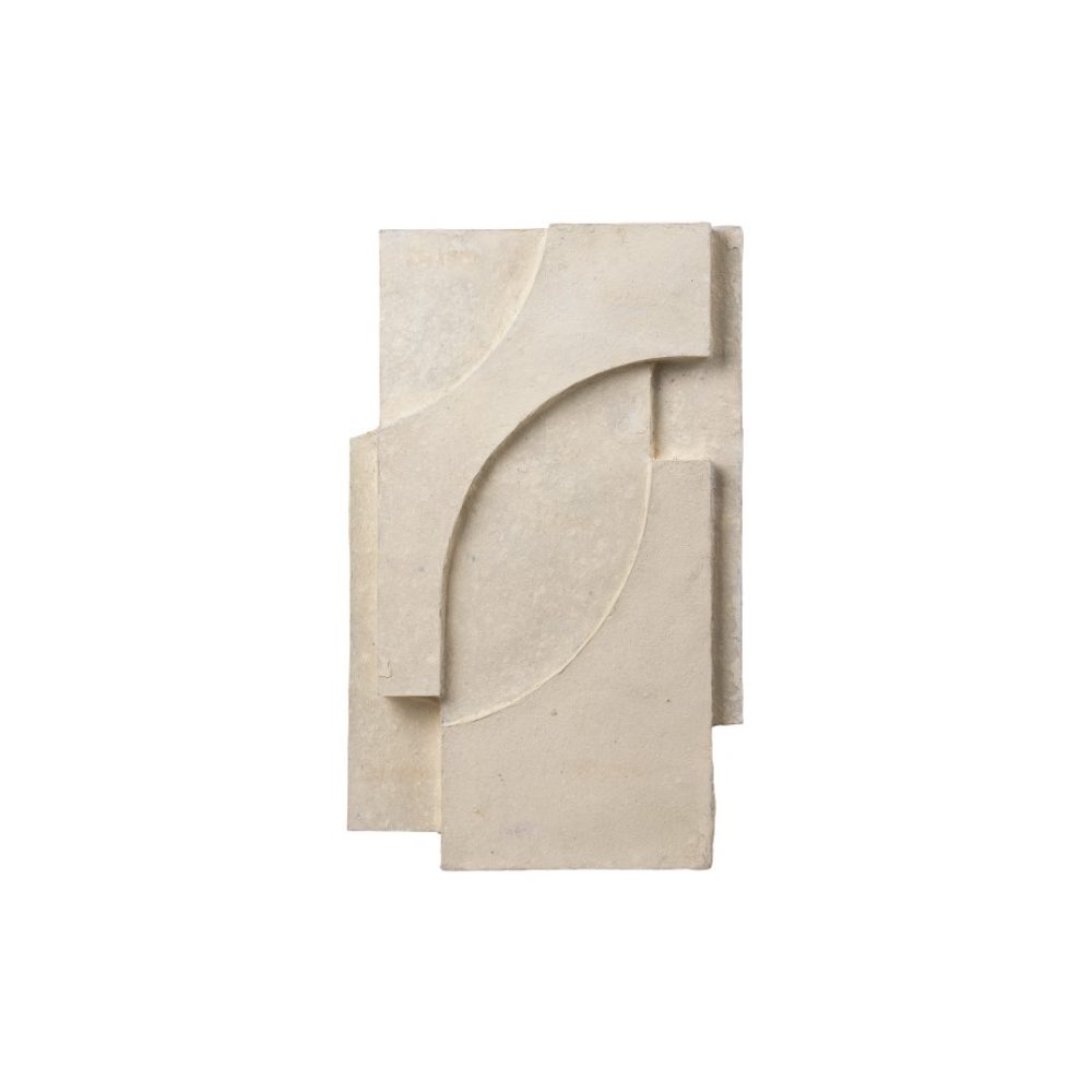 KRISTINA DAM STUDIO Serif Relief Wall Art - Natural Paper Pulp Texture, Modern Home Decor for Living Room, Bedroom & Office