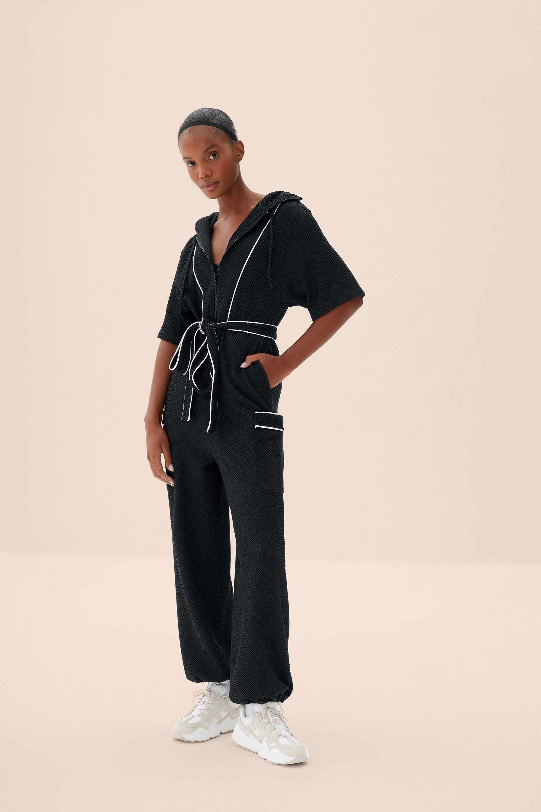 Bold P&B Jumpsuit for Women - Stylish One-Piece Romper with Pockets | Perfect for Casual Outings, Summer Wear & Travel