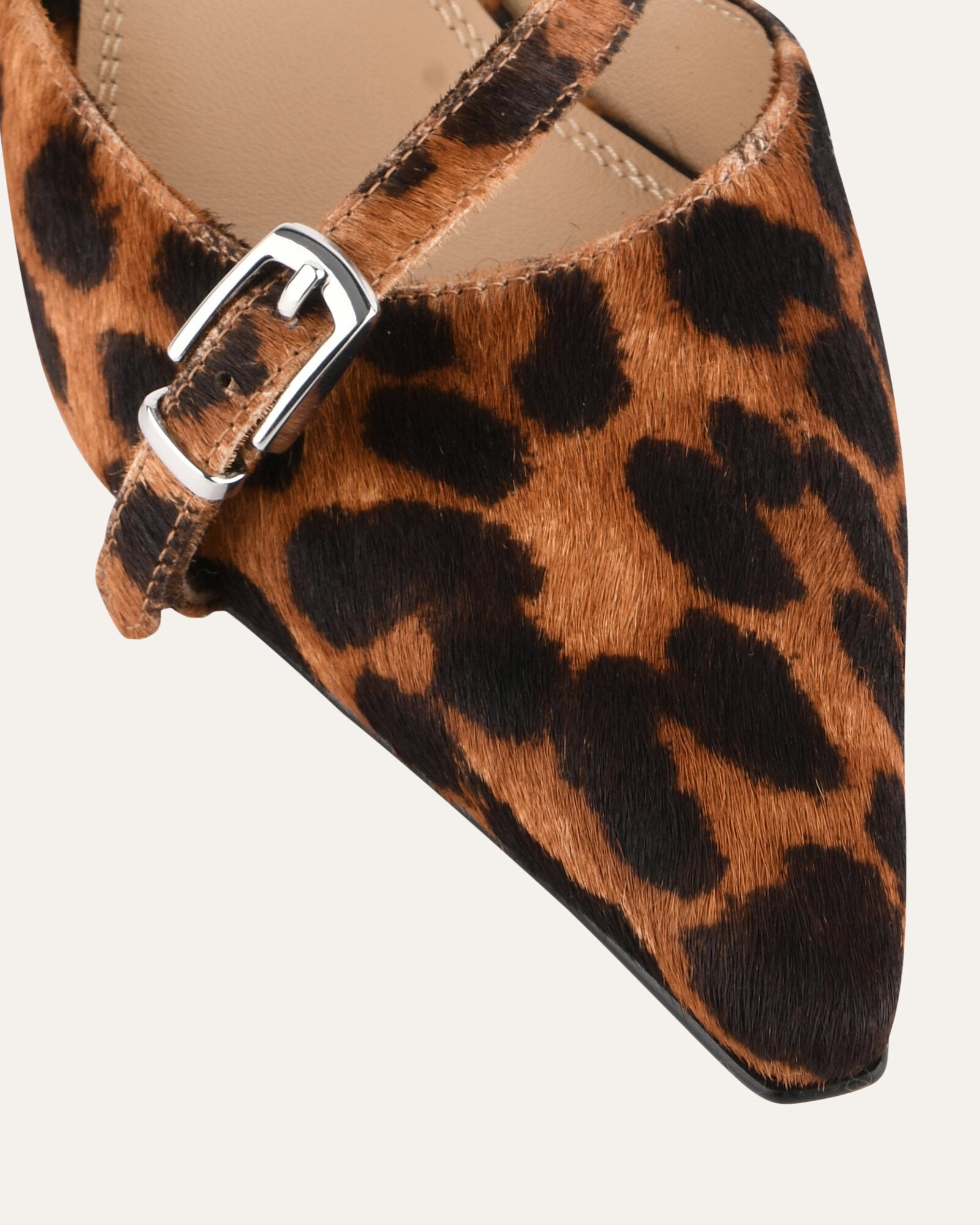 LEONA Women's Low Heel Ocelot Leather Shoes - Comfortable & Stylish for Office, Party & Casual Wear