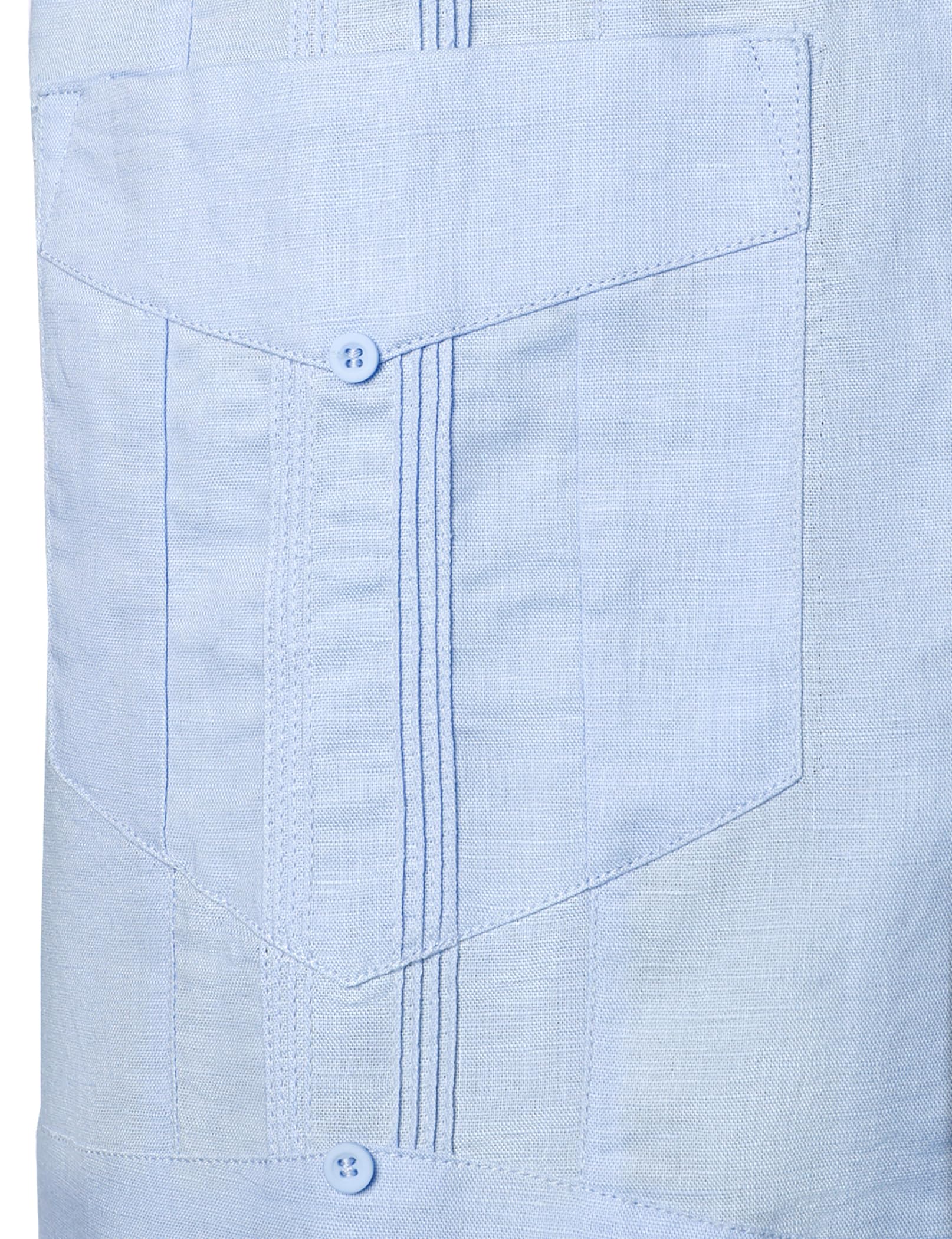 VATPAVE Men's Linen Cuban Guayabera Shirt - Breathable Short Sleeve Button Down Casual Shirt for Summer | Beach Wedding, Vacation & Tropical Outfit