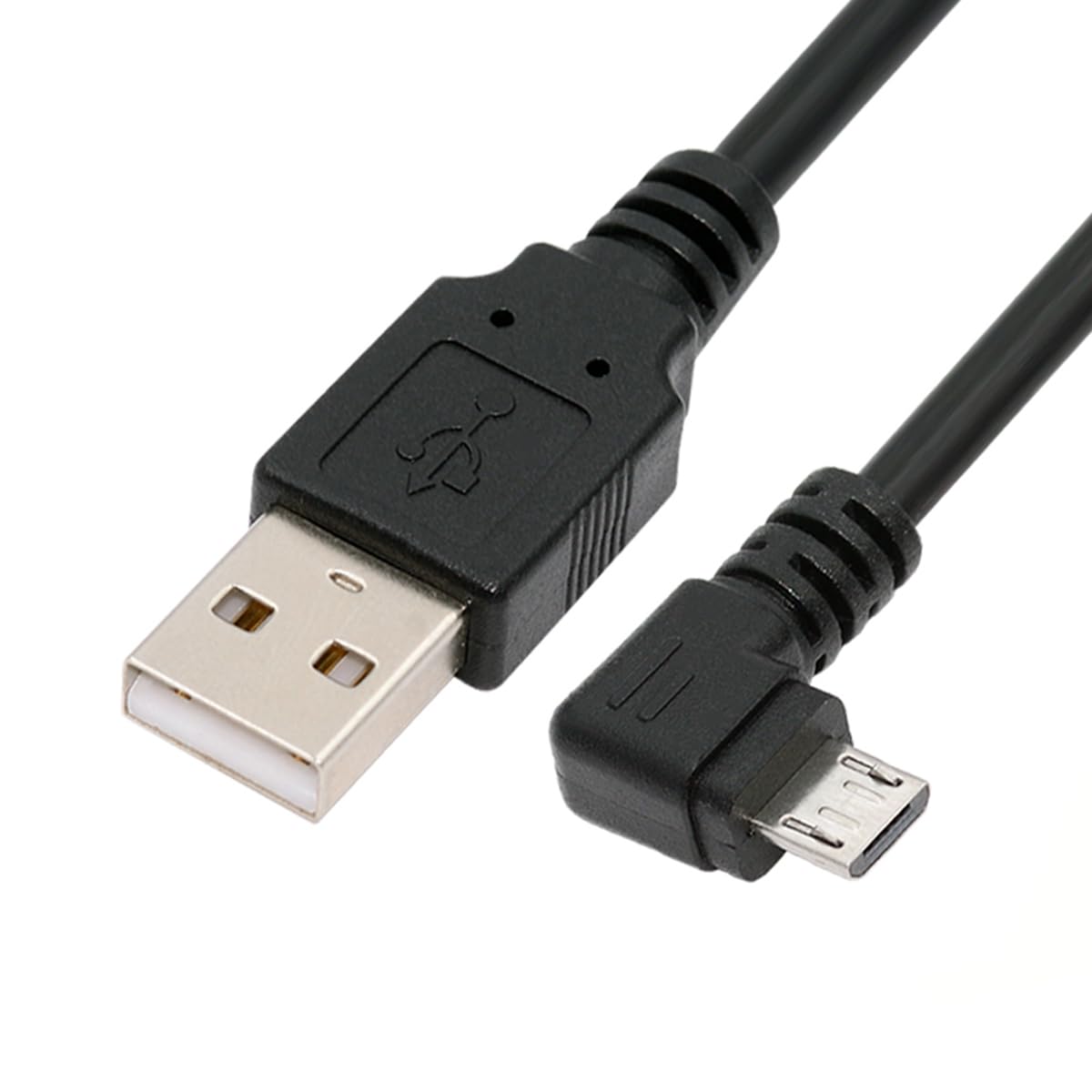 90 Degree Left Angled Micro USB to USB 2.0 Cable - 5Pin Fast Charging & 480Mbps Data Sync for Android Phones, Tablets - 3.3ft (100cm) - Perfect for Tight Spaces & Car Charging