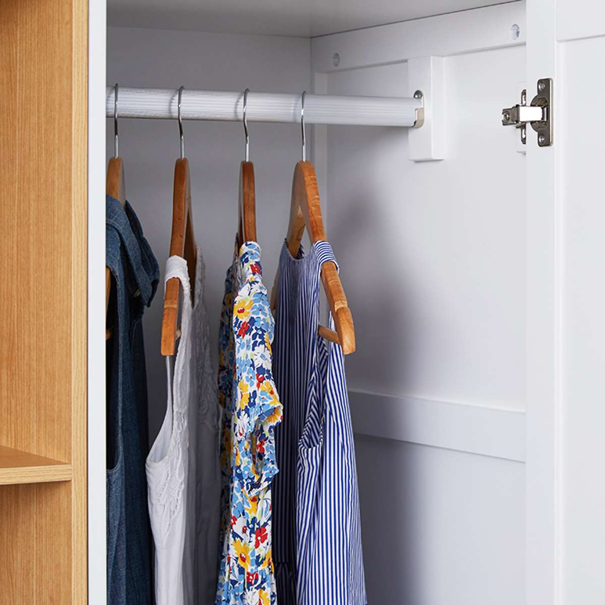 Newport Wardrobe - Modern Closet Organizer with Adjustable Shelves for Bedroom, Closet & Storage - Perfect for Home, Office & Dorm Organization