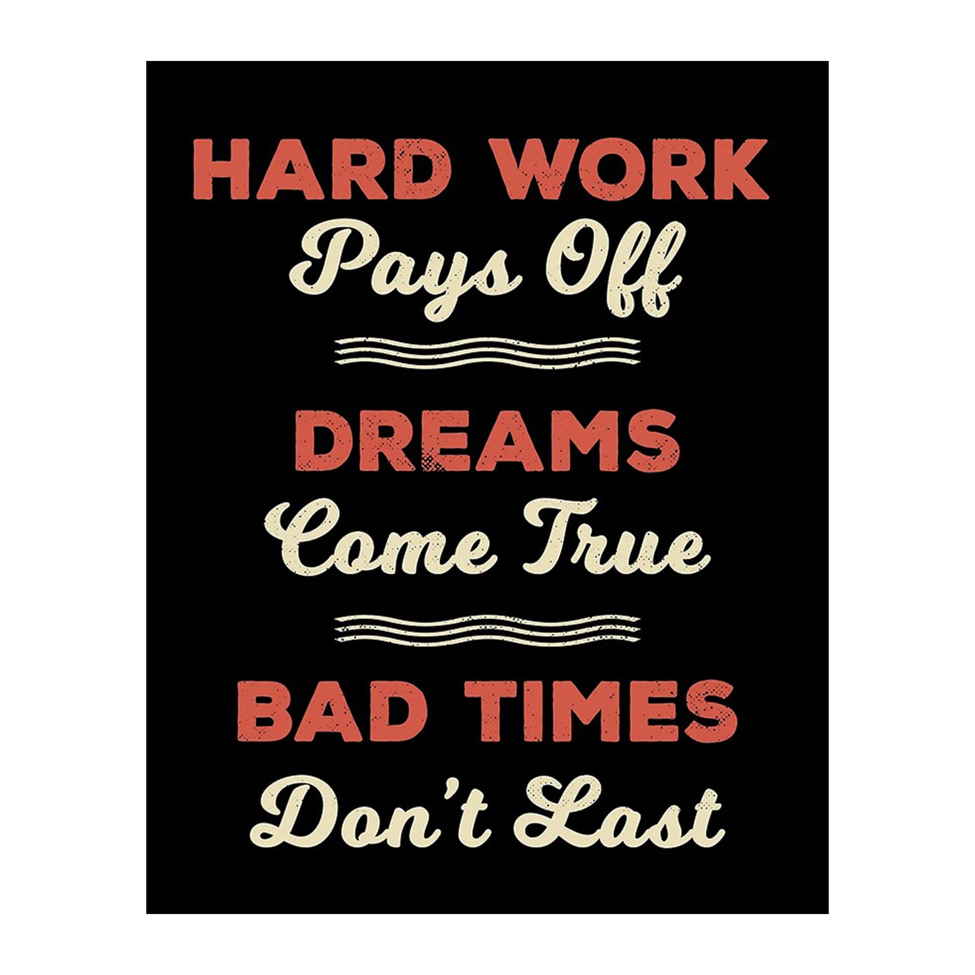 Hard Work Pays Off - Motivational Quotes Wall Art Print for Home, Office, Gym & School Decor - Inspirational Gift Idea - 8x10 Inches Unframed - Perfect for Living Room, Bedroom, Workspace & Fitness Studio