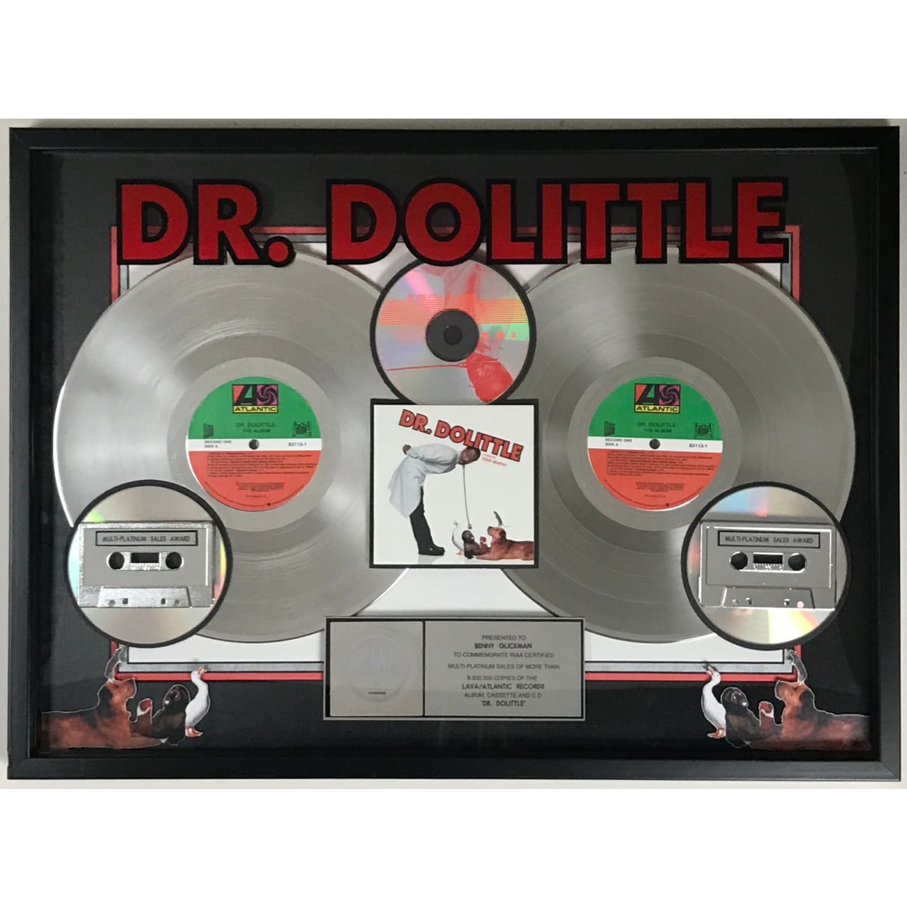 Doctor Dolittle 1998 Original Motion Picture Soundtrack - 2x Multi Platinum Certified Album Award - Brand New - Perfect for Movie Collectors & Music Enthusiasts