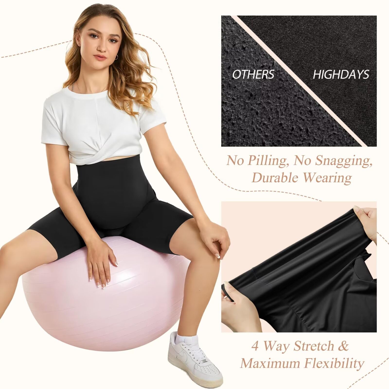 HIGHDAYS 2 Pack Maternity Shorts Over The Belly - 8