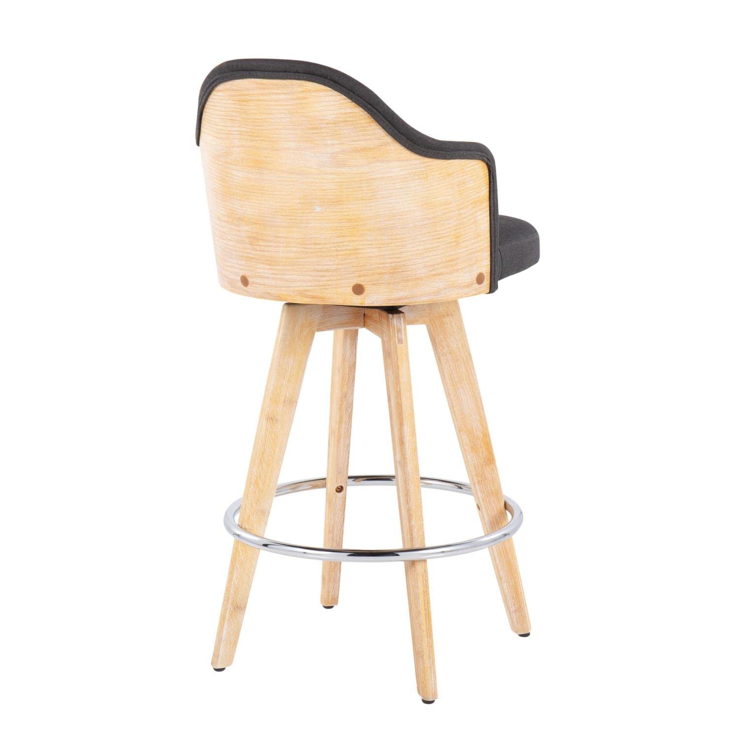 LumiSource Ahoy Natural Wood Counter Stools Set of 2 - 24