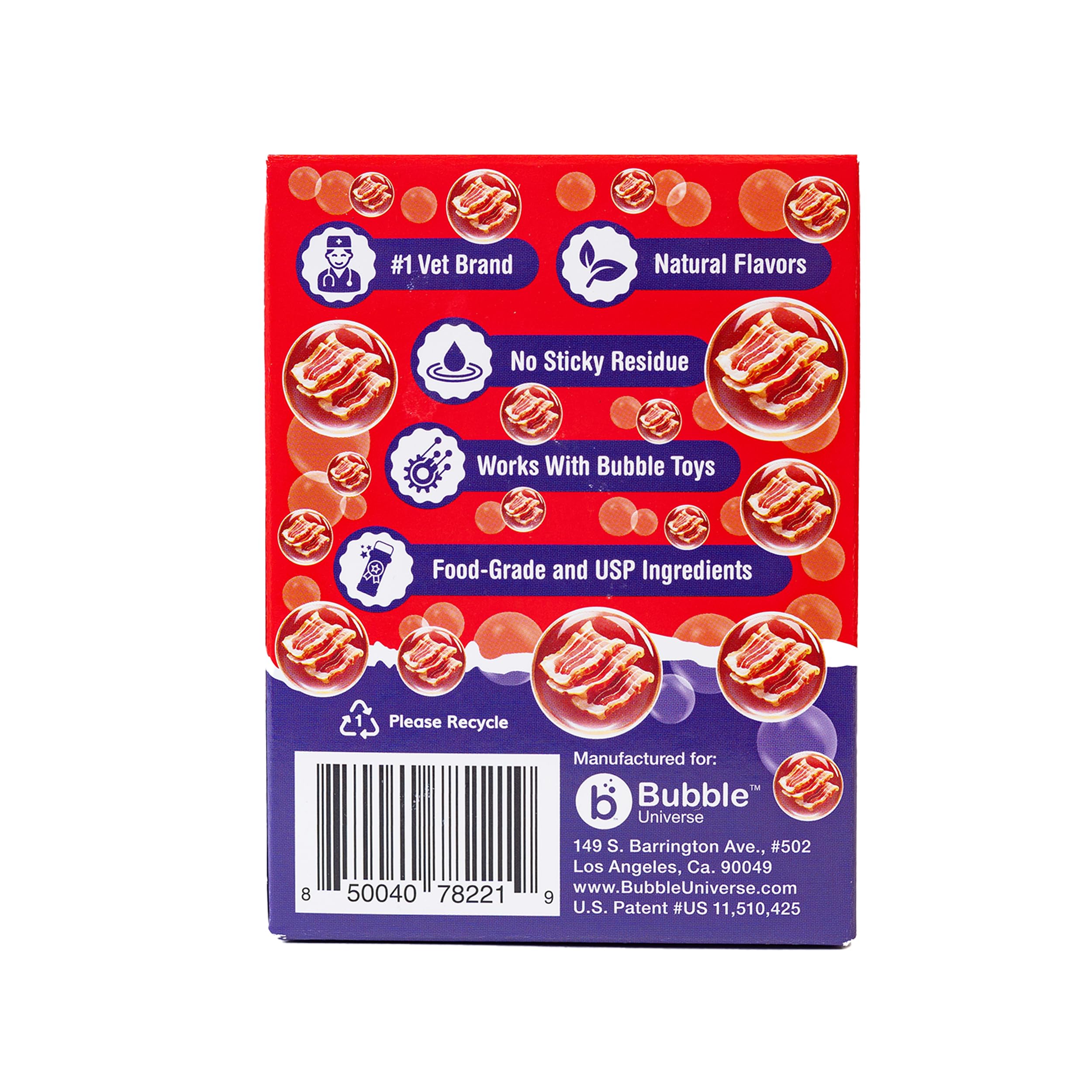 Bubble Treats Maple Bacon Pet Bubbles - 4 Pack (2.5 Fl Oz Each) | Natural Bacon Flavored Lickable Bubbles for Dogs & Cats | Safe for Bubble Toys & Blasters | Refillable Bubble Solution for Pet Playtime & Training