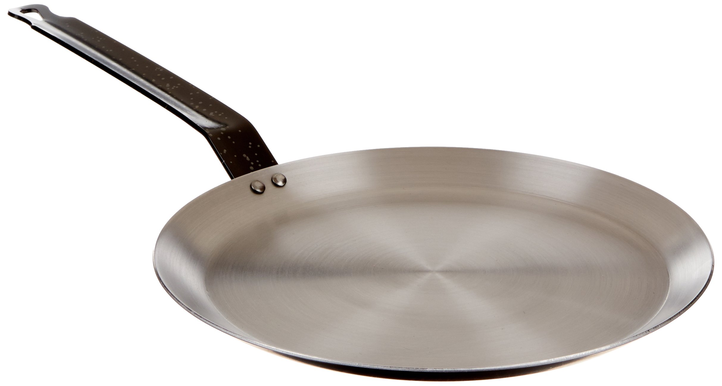 Paderno World Cuisine 10.25 Inch Blue Carbon Steel Crepe Pan - Induction Compatible Pancake Maker for French Crepes, Tortillas & Dutch Babies - Perfect for Home Kitchens & Professional Restaurants