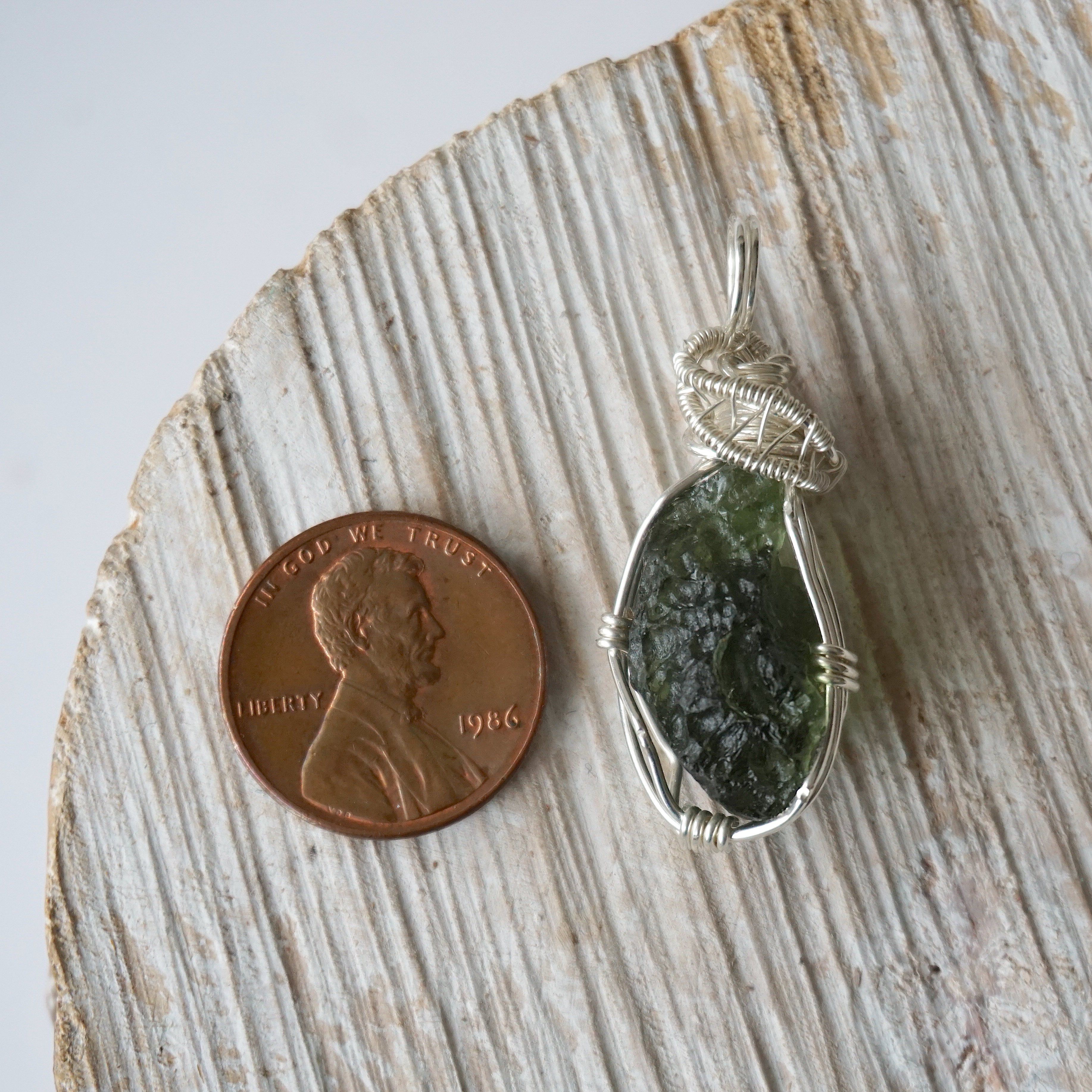 Special Edition Raw Moldavite Necklace in Sterling Silver - Authentic Czech Gemstone Jewelry for Spiritual Healing & Energy Protection