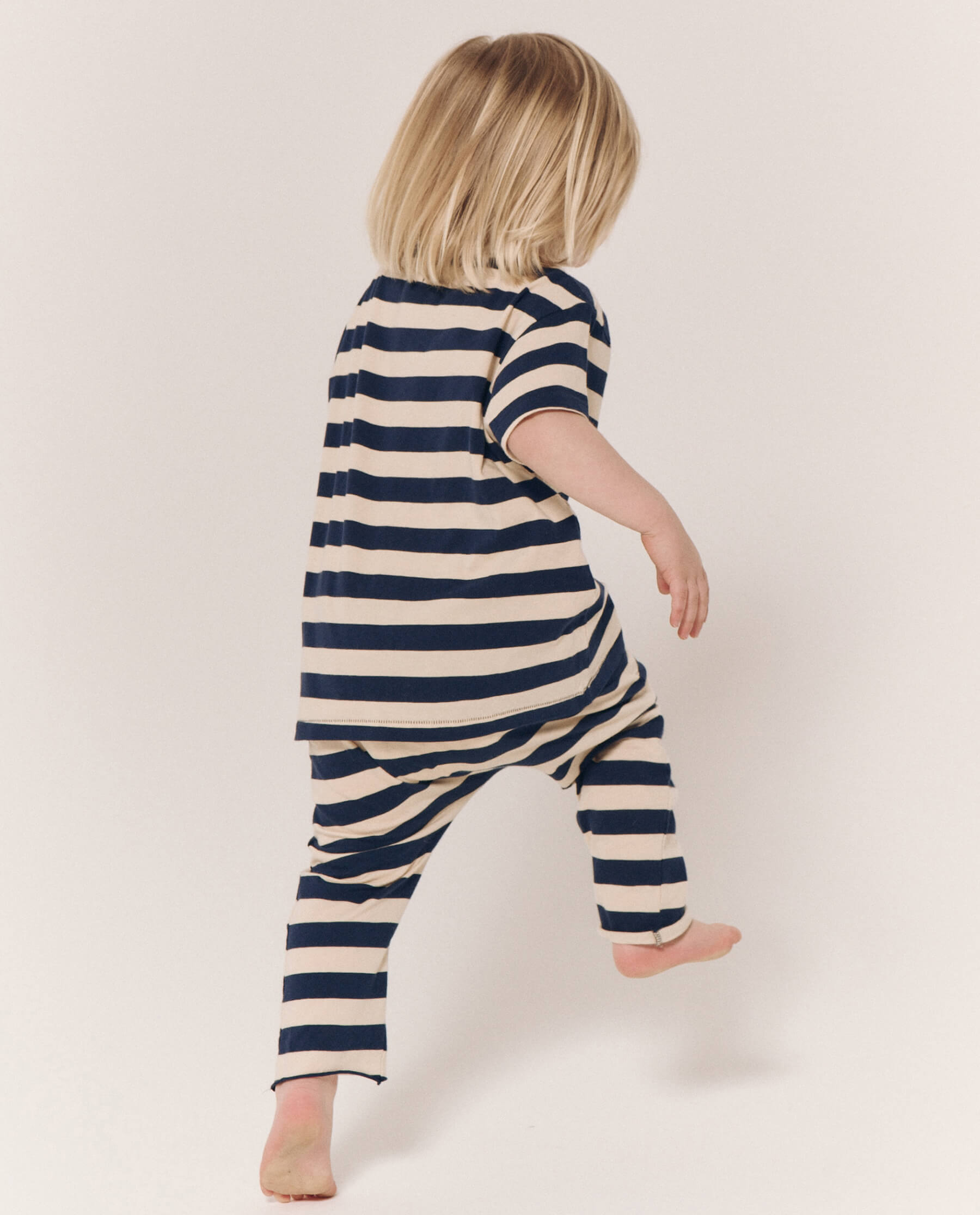 The Little Jersey Crop Top - Navy and Cream Scholar Stripe Vintage Style for Women | Perfect for Casual Wear, Layering & Retro Outfits
