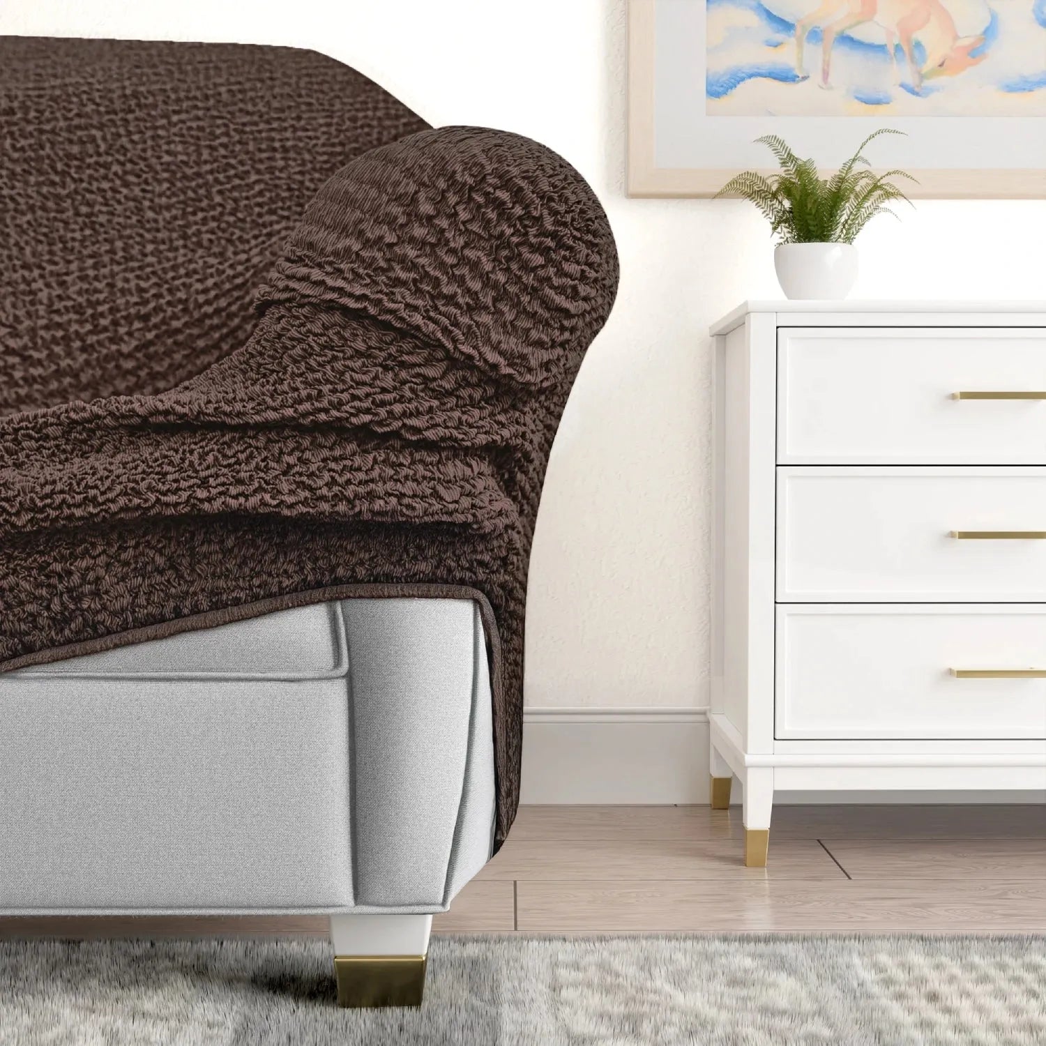 3-Seater Sofa Slipcover - Mille Righe Collection | Stretchable Furniture Protector for Living Room, Bedroom & Office | Easy Washable Couch Cover for Pets & Kids