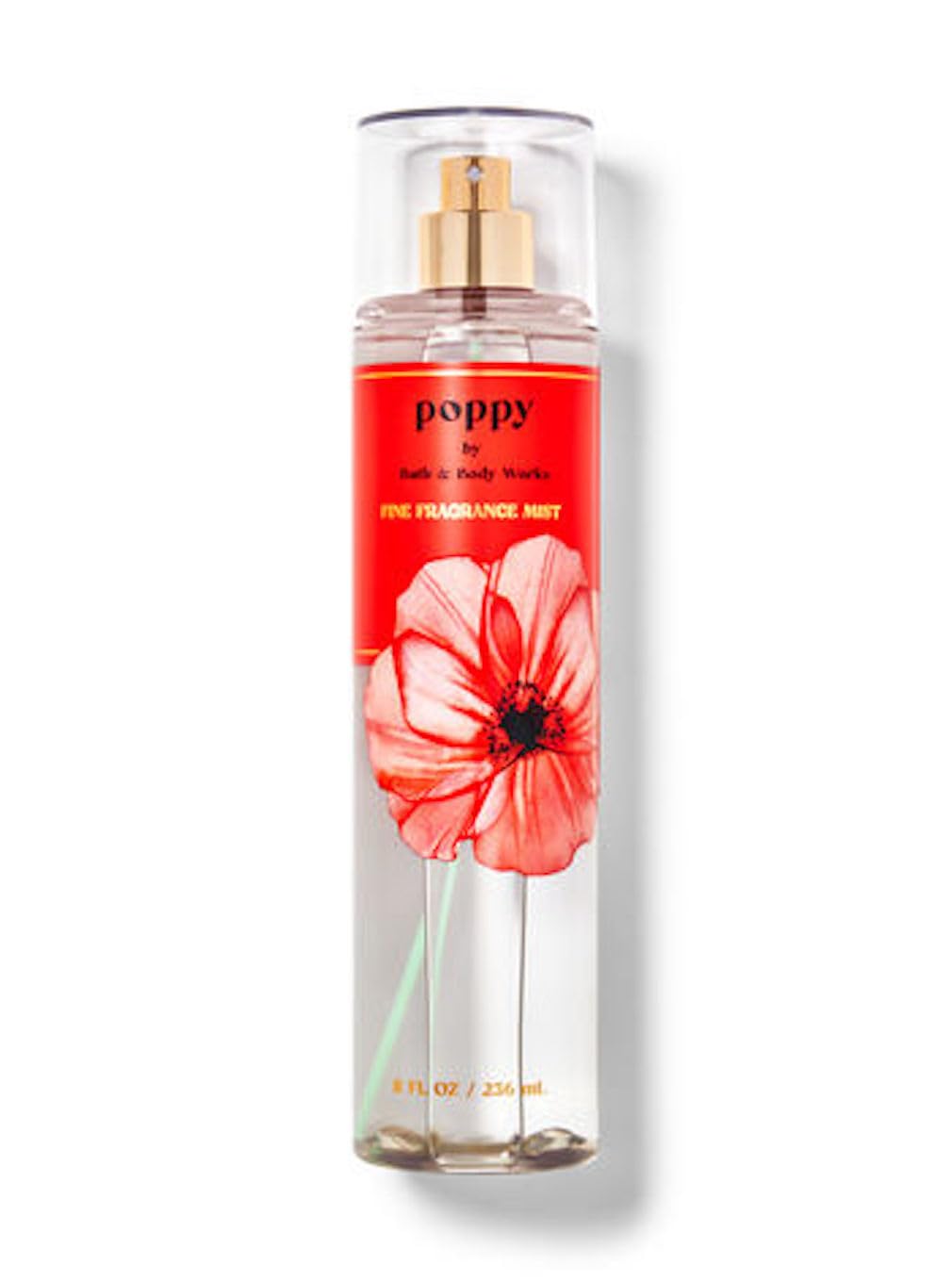 Bath & Body Works Poppy Fine Fragrance Body Spray Mist 8 fl oz (236ml) - Floral Perfume for Women, Long-Lasting Fresh Scent, Perfect for Daily Use, Work, Date Night & Special Occasions