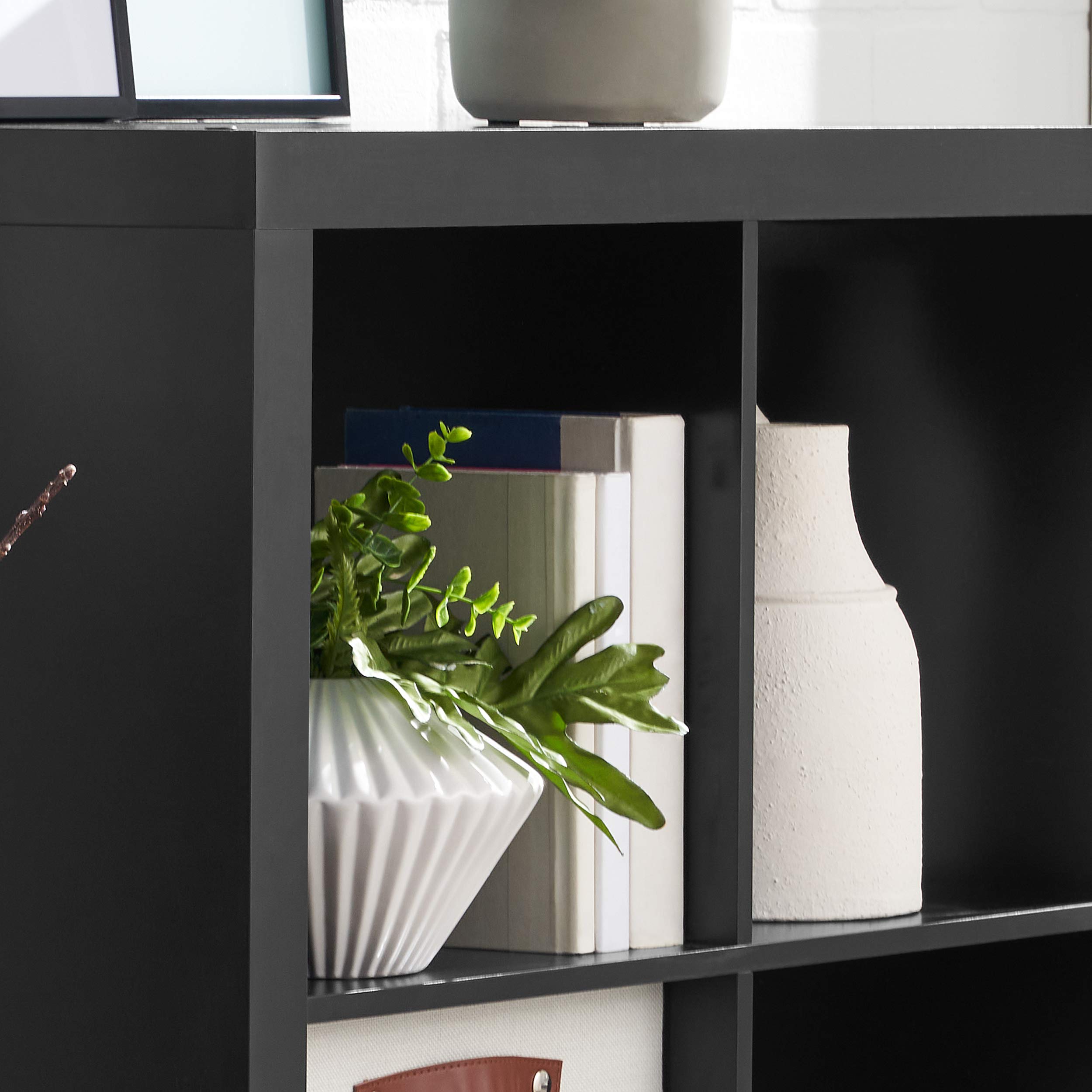 Better Homes and Gardens 4-Cube & 6-Cube Square Storage Cabinet Organizer - Weathered White & Solid Black - Bookshelf, Home Office, Living Room, Bedroom Storage Solution