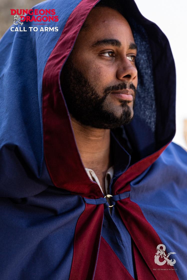 Dungeons & Dragons Wizard Cape - Dark Blue & Bordeaux Cosplay Costume for D&D, LARP & Fantasy Role-Playing Games