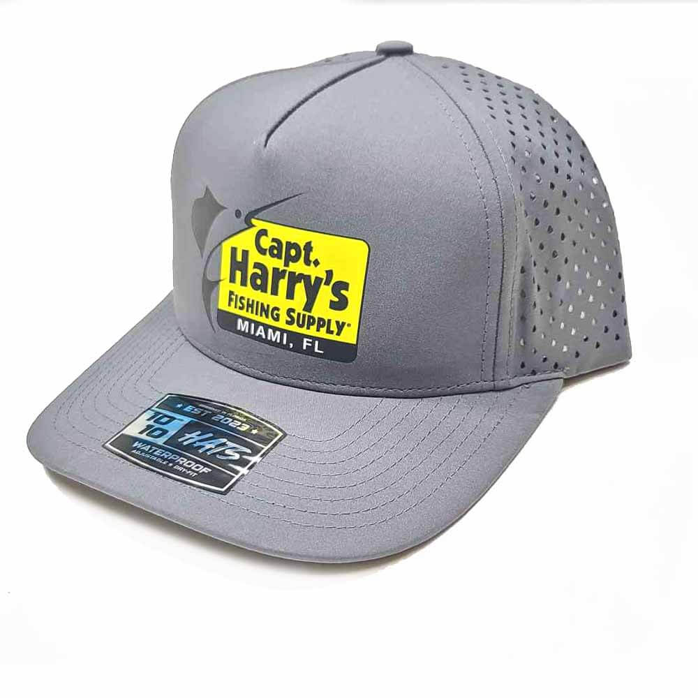 Capt. Harry's Dark Gray Performance 5 Panel Hat - Breathable & Lightweight Baseball Cap for Men - Perfect for Running, Hiking & Outdoor Activities
