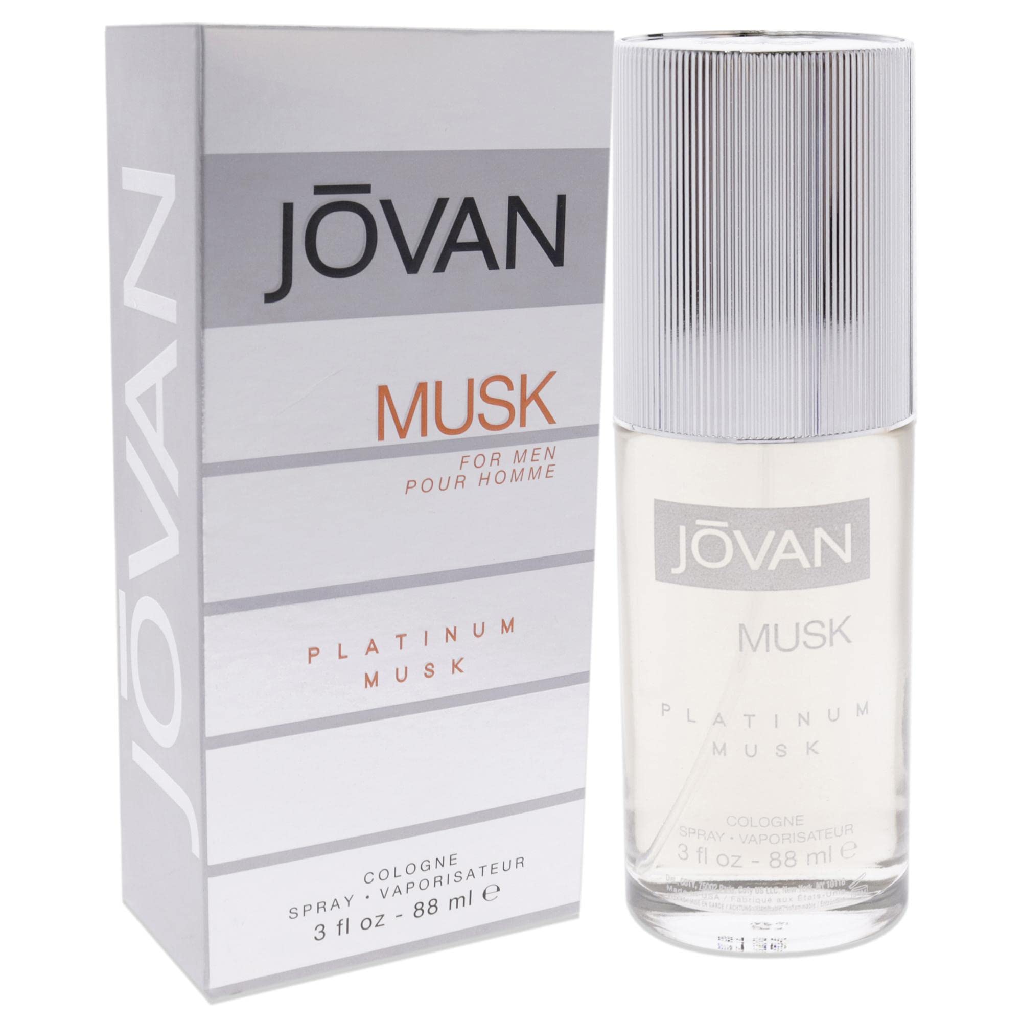 Jovan Platinum Musk Cologne for Men - 3 oz EDC Spray | Fresh & Masculine Scent | Perfect for Daily Wear, Work & Special Occasions