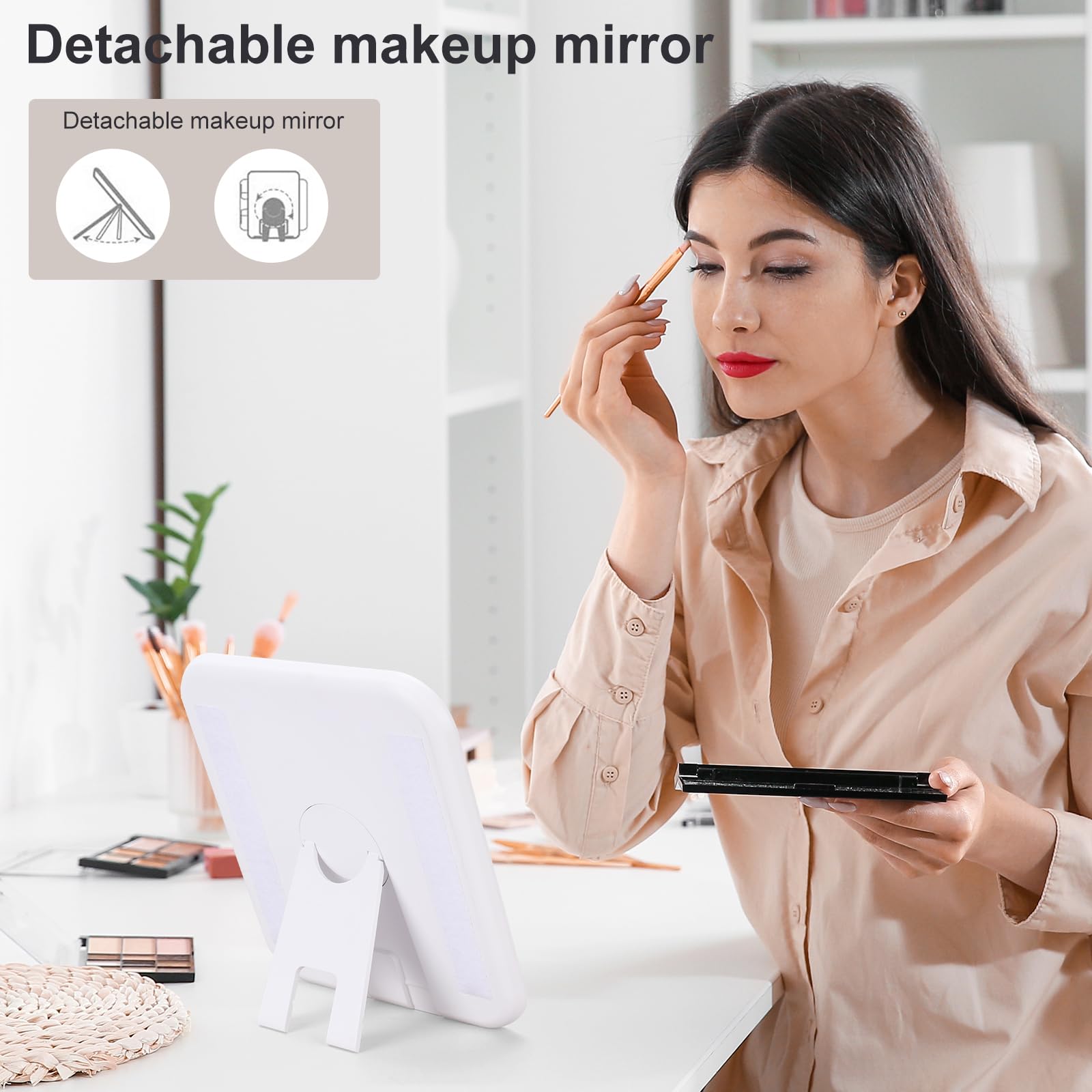 Portable Travel Makeup Bag with LED Mirror - Waterproof Cosmetic Organizer Case for Women & Girls, Perfect Gift for Mom, Birthday, Bridal Shower | Home, Travel & Salon Use