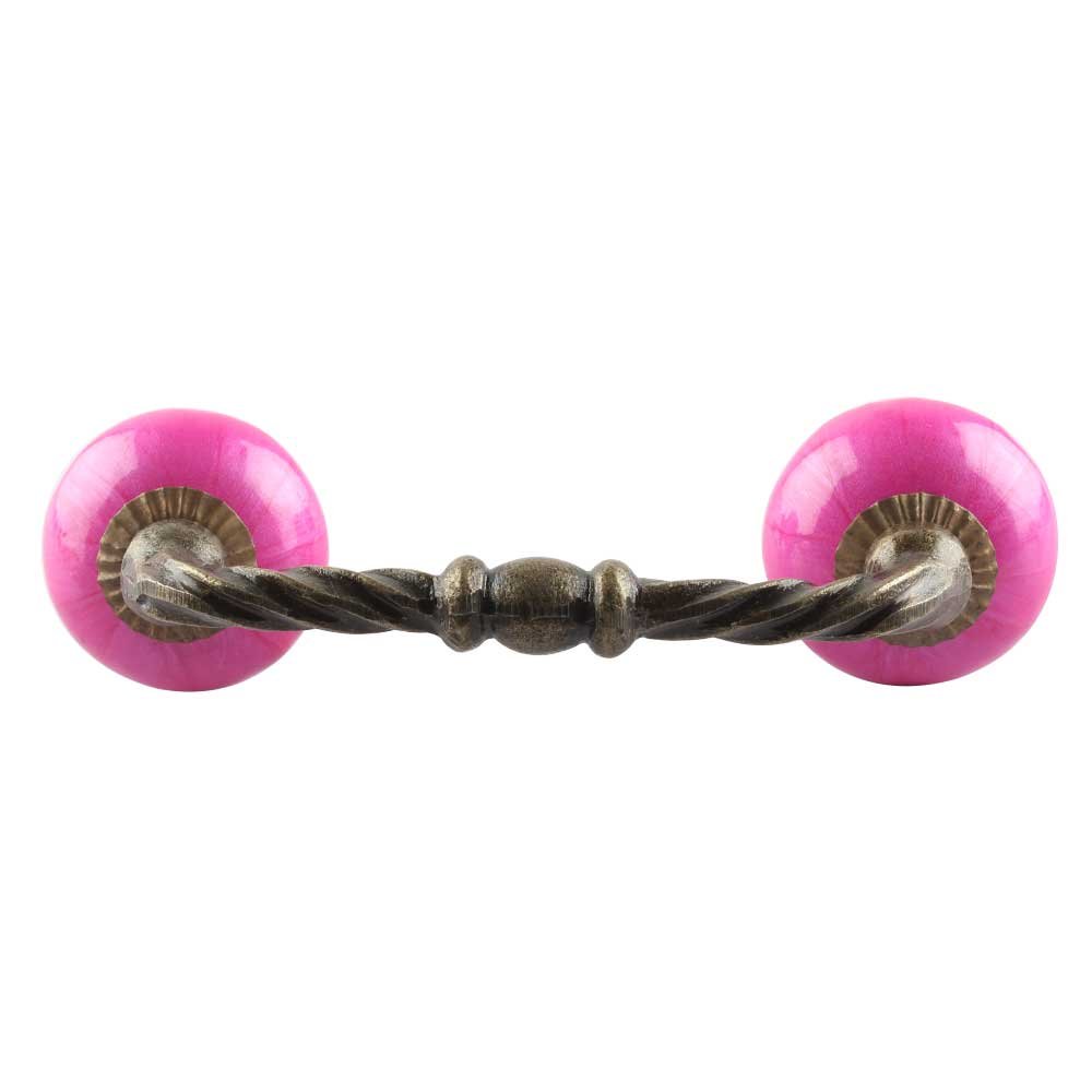 Vintage Ceramic Pink Cabinet Pulls - 1 Pack T Bar Drawer Handles for Kitchen, Dresser & Door - Antique Hardware 4