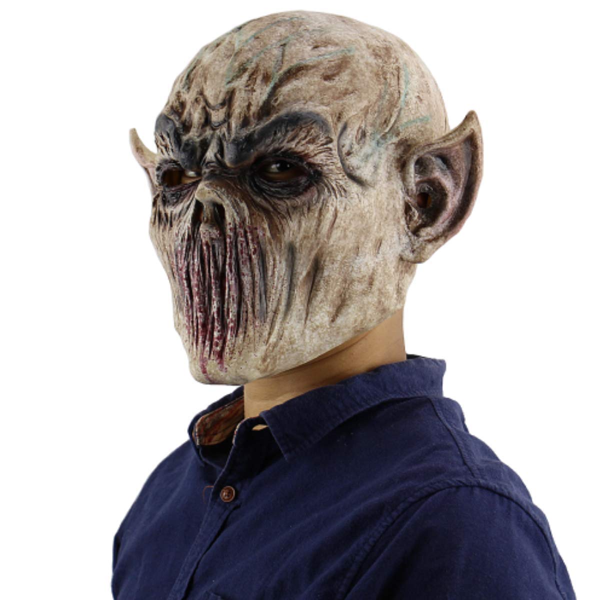 YOOYOO Halloween Scary Mask - Alien Killer, Fork Monster, Vampire & Orc Zombie Horror Masks for Adults (Medium Size) | Perfect for Halloween Parties, Cosplay, Haunted Houses & Horror Events
