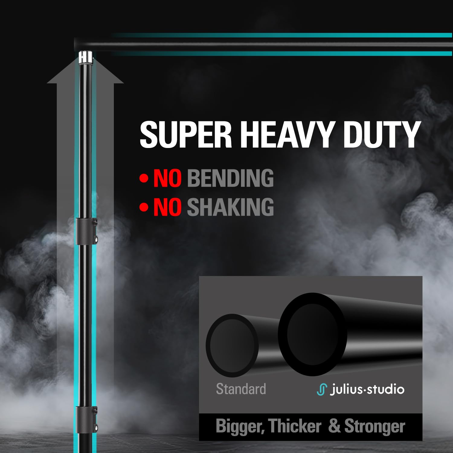 Julius Studio Heavy Duty 10x10 ft Backdrop Stand with Ground Stakes - Thickest Poles for Stability, No Shaking or Bending - Perfect for Outdoor Events, Photo Shoots & Trade Shows (Model JSAG598)