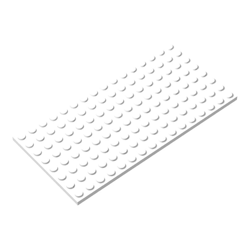 Bulk Classic White Building Plates 8x16 - 20-Piece Set of Flat Lego-Compatible Construction Plates (Color: White) - Perfect for MOC Creations, Brick Architecture & DIY Lego Projects