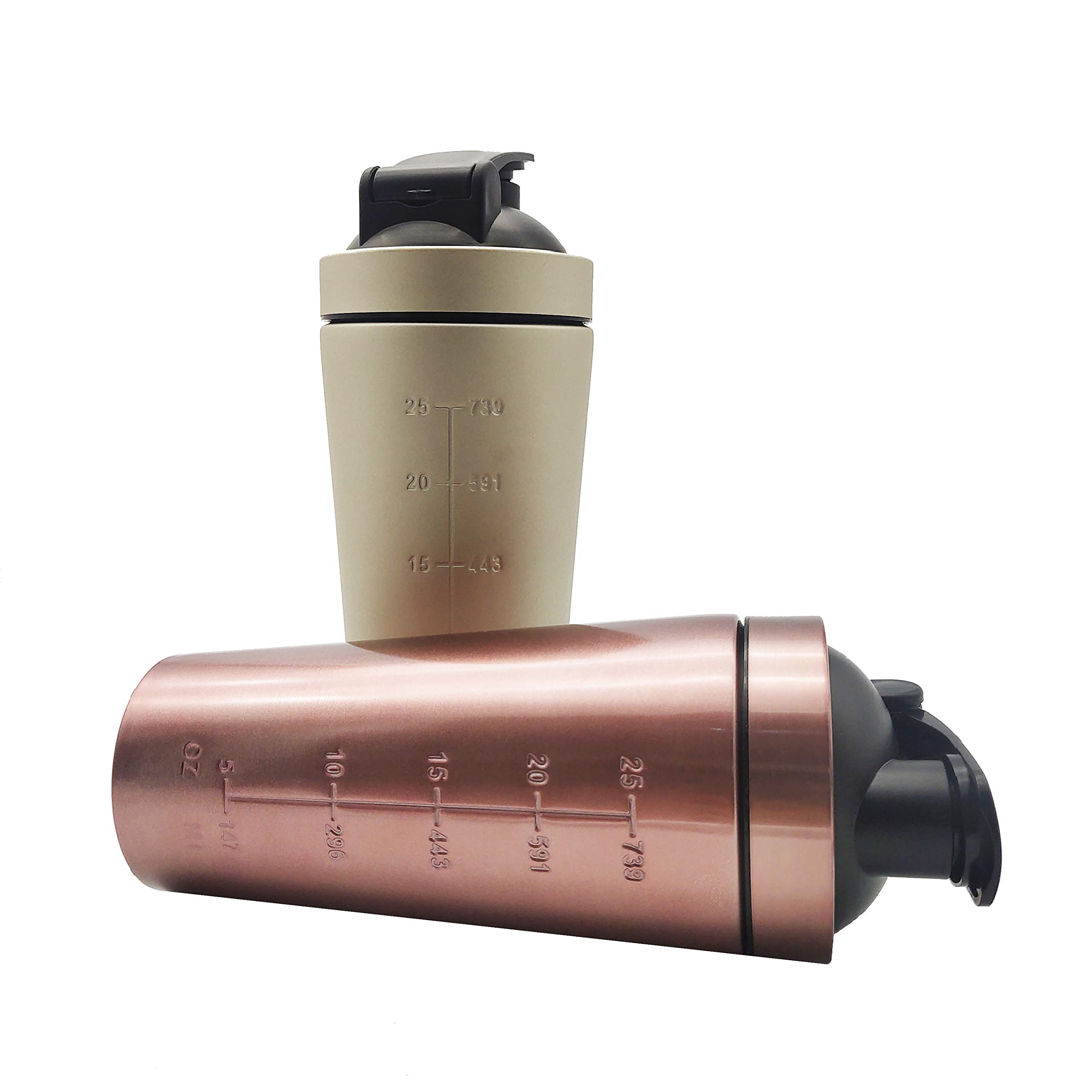 Premium 304 Stainless Steel Protein Shaker Bottle - Leak-Proof Fitness Water Cup for Gym, Workouts & Meal Replacement Shakes (Rose Gold) - Ideal for Bodybuilding, Weight Loss & Post-Workout Recovery