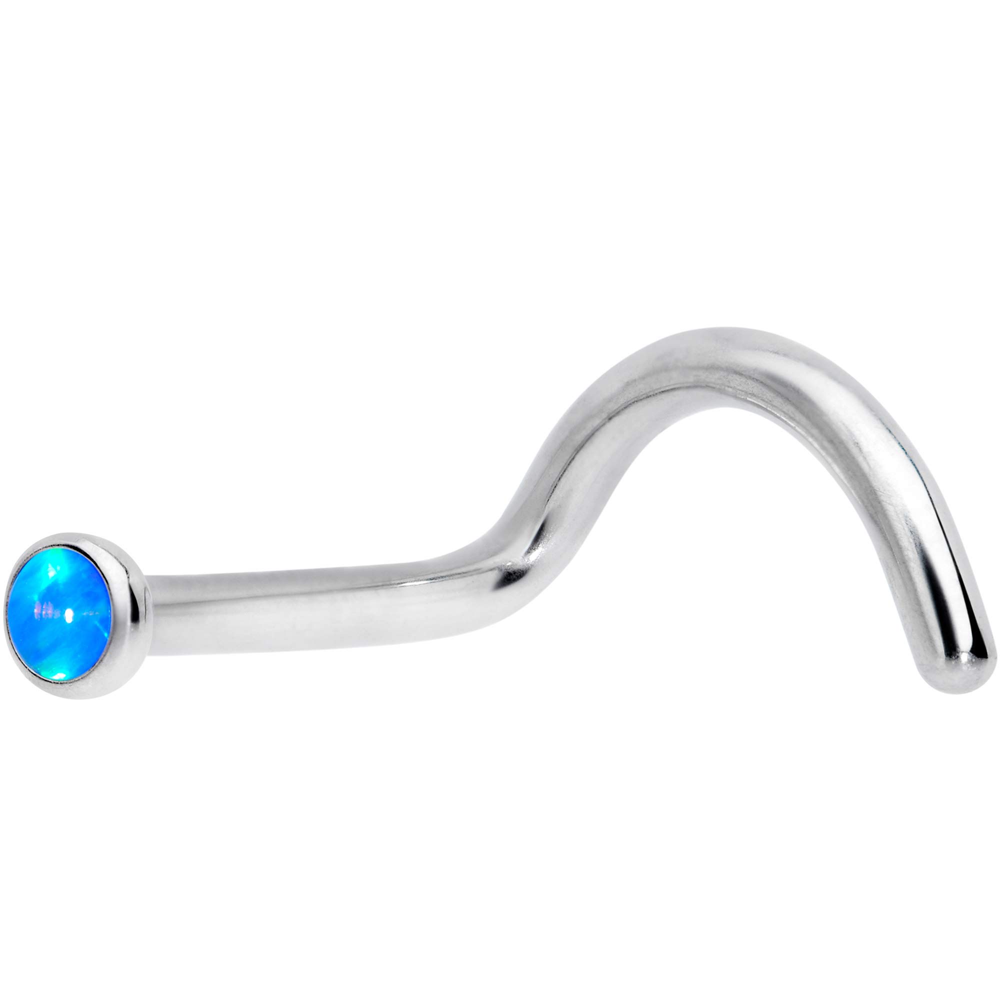 18G Titanium Nose Screw Ring with 2mm Synthetic Opal - Hypoallergenic Body Jewelry for Sensitive Skin - Perfect for Everyday Wear, Parties, and Special Occasions