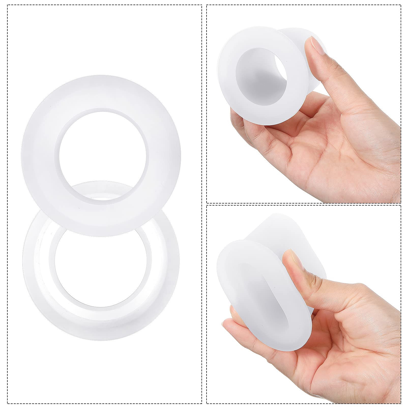 Outus Patio Table Umbrella Hole Ring - 2 Pack Transparent Umbrella Cone Wedge Plug & Stabilizer Sleeve for 2-2.5 Inch Table Holes & 1.5 Inch Poles | Perfect for Outdoor Dining, Poolside Lounging & Garden Furniture Stability