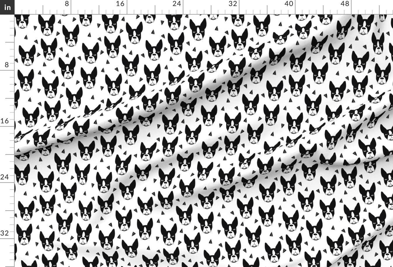 Terrier Dog Black & White Illustration Printed Minky Fabric by The Yard - Soft Nursery Fabric for Sewing Baby Blankets, Quilt Backing & Plush Toys - Perfect for DIY Dog Lover Gifts & Pet-Themed Nursery Decor