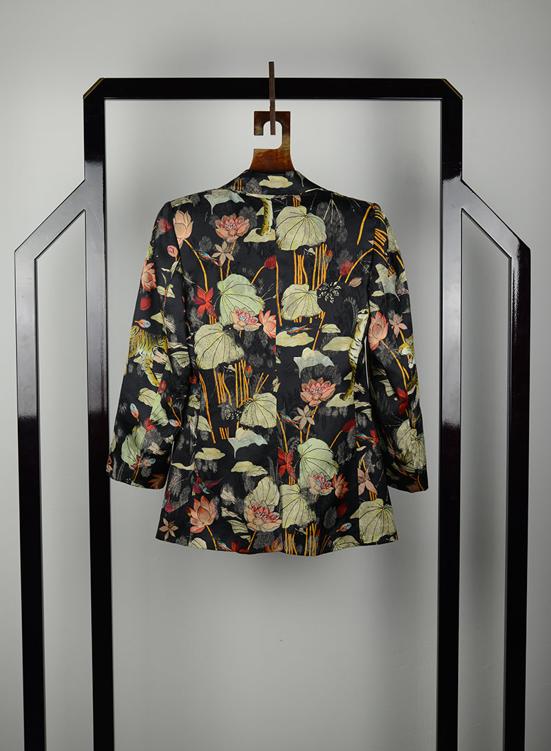 Etro Black Floral Print Jacket - Size 38 | Elegant Women's Blazer for Office, Party & Special Occasions