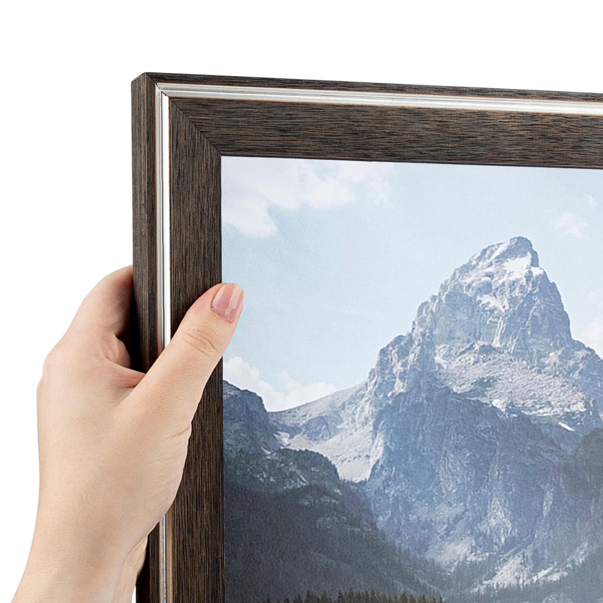 ArtToFrames 16x20 Inch Gray Picture Frame - 1.25 Inch Custom Wood Poster Frame in Contrast Grey with 3/16 Inch Foam Backing & Regular Acrylic (FBPLD11217-16x20) - Perfect for Home Decor, Office Wall Art, and Photo Displays