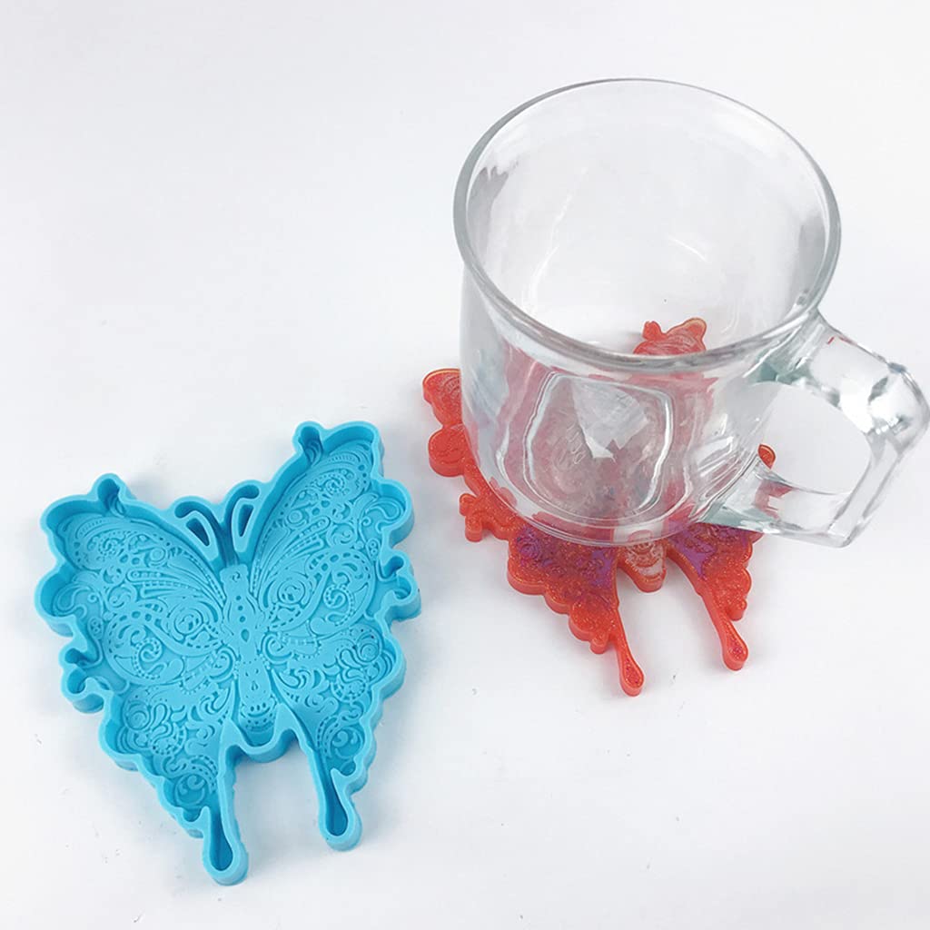Butterfly Silicone Resin Molds for Coasters, Trays & Wine Racks - Epoxy Casting Molds for DIY Faux Agate Decor - Perfect for Home Decor, Craft Projects & Gift Making