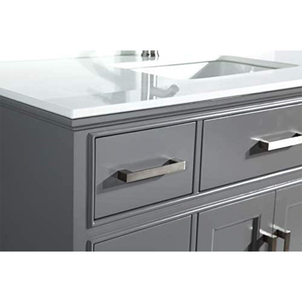 Vanity Art 60 Inch Modern Bathroom Vanity Set with Carrara Marble Top, Sink & Mirror | Soft Close Doors, Dovetail Drawers, Brushed Nickel Handles | Perfect for Master Bath, Guest Bath & Small Space Remodeling (VA1060-G)