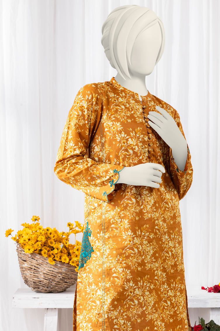 J. Junaid Jamshed Cambric Brown Kurti - Elegant Pakistani Tunic Top for Women | Perfect for Casual Wear, Parties & Festive Occasions
