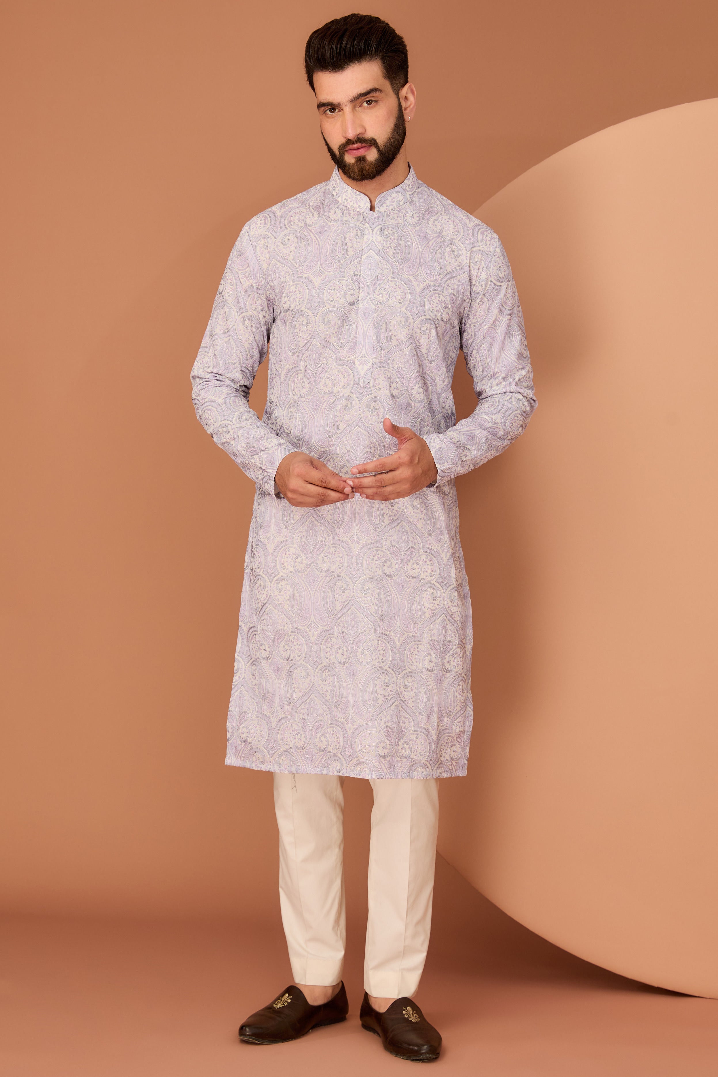 Elegant Purple Kashmiri Embroidered Chikankari Kurta for Women | Traditional Handcrafted Indian Tunic | Perfect for Festivals, Weddings & Casual Wear