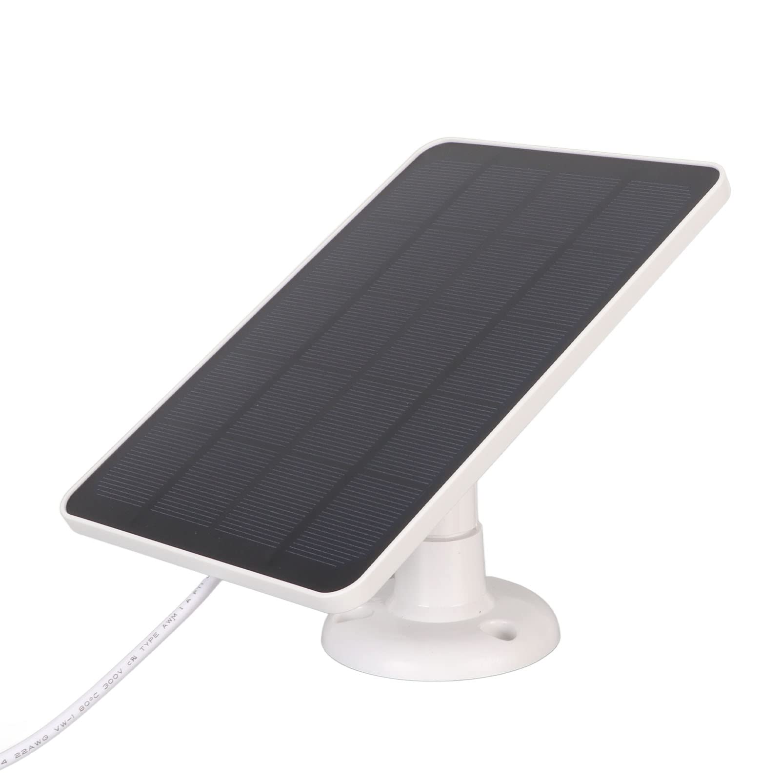 Solar Panel for Security Camera - 5V DC Waterproof IP65 Rechargeable Battery Charger - Ideal for Outdoor Surveillance, Home Security & Wireless Camera Power Supply (White)