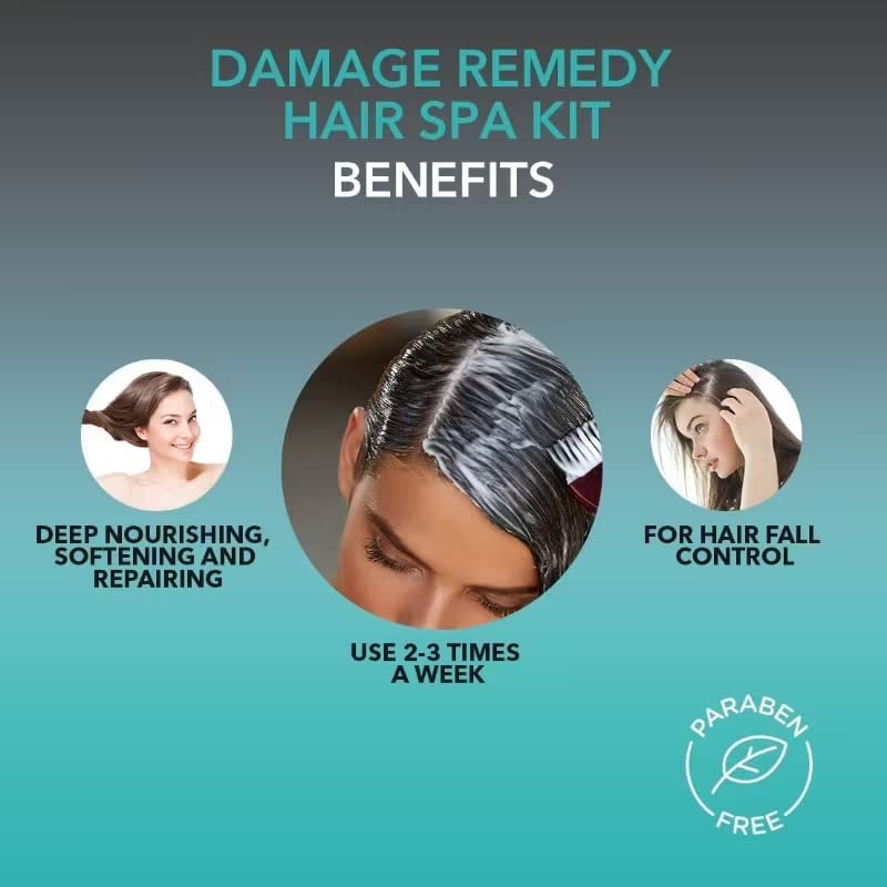O3+ Hair Spa Kit with Argan Oil, Rosemary & Oats - Anti-Frizz, Deep Nourishing & Repair Treatment for Damaged Hair | At-Home Salon Care for Dry, Brittle Hair