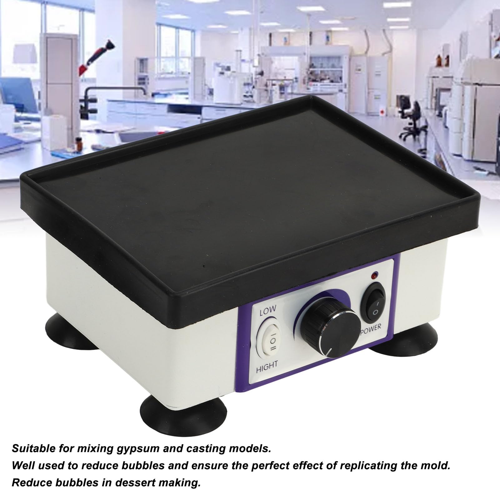 Dental Lab Vibrator - Square Quartet Plaster Oscillator Gypsum Mixing Machine with Adjustable Knob | Powerful Shaker for Gypsum Mixing, Casting & Replication | Ideal for Dental Labs, Jewelry Making & Art Studios
