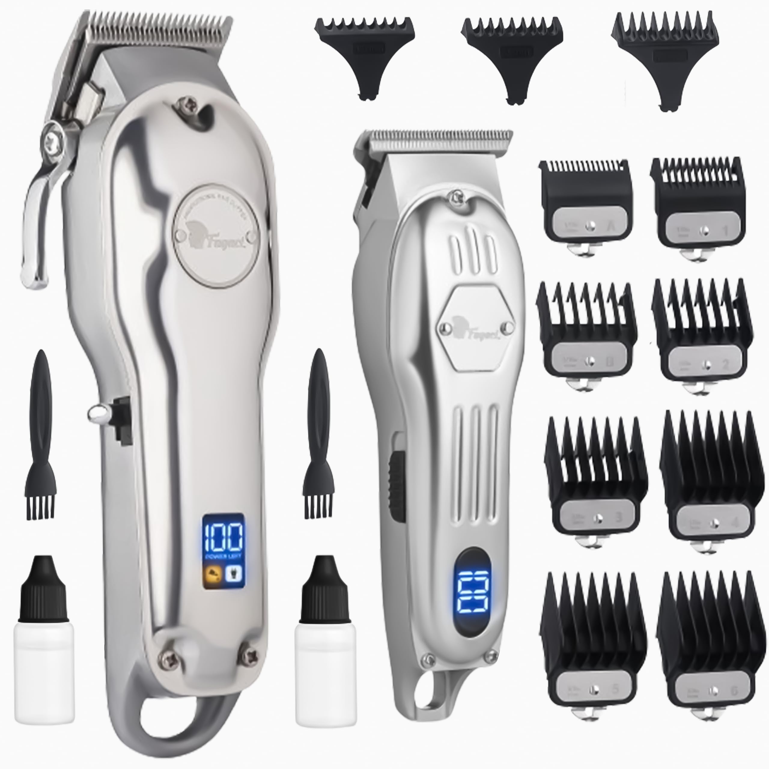 Professional Cordless Hair Clippers & Trimmer Set for Men - 440C Stainless Steel Blades, Precision Cutting, Barber-Grade Tools | Perfect for Home Haircuts, Beard Trimming & Professional Salon Use