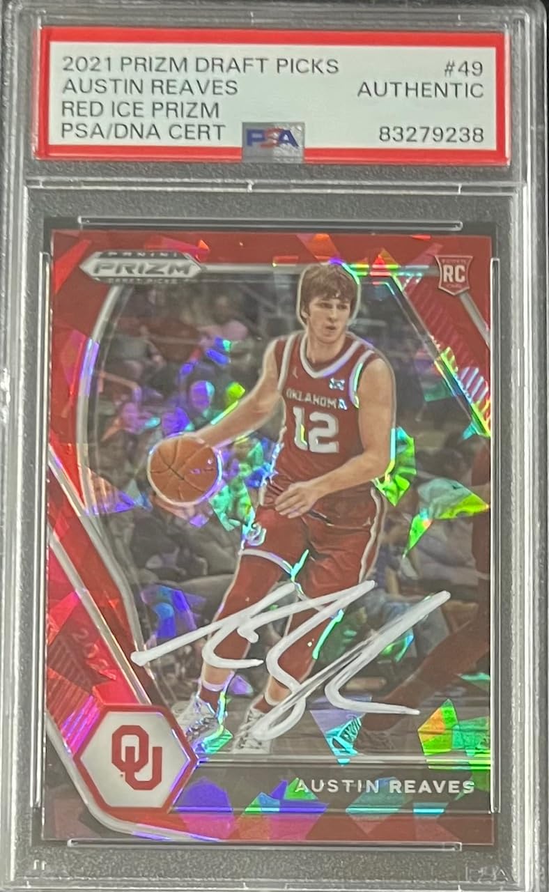 Austin Reaves 2021 Panini Prizm Red Ice Rookie Card #49 Autographed PSA 83279238 - Lakers Basketball Collectible, NBA Memorabilia for Fans & Investors
