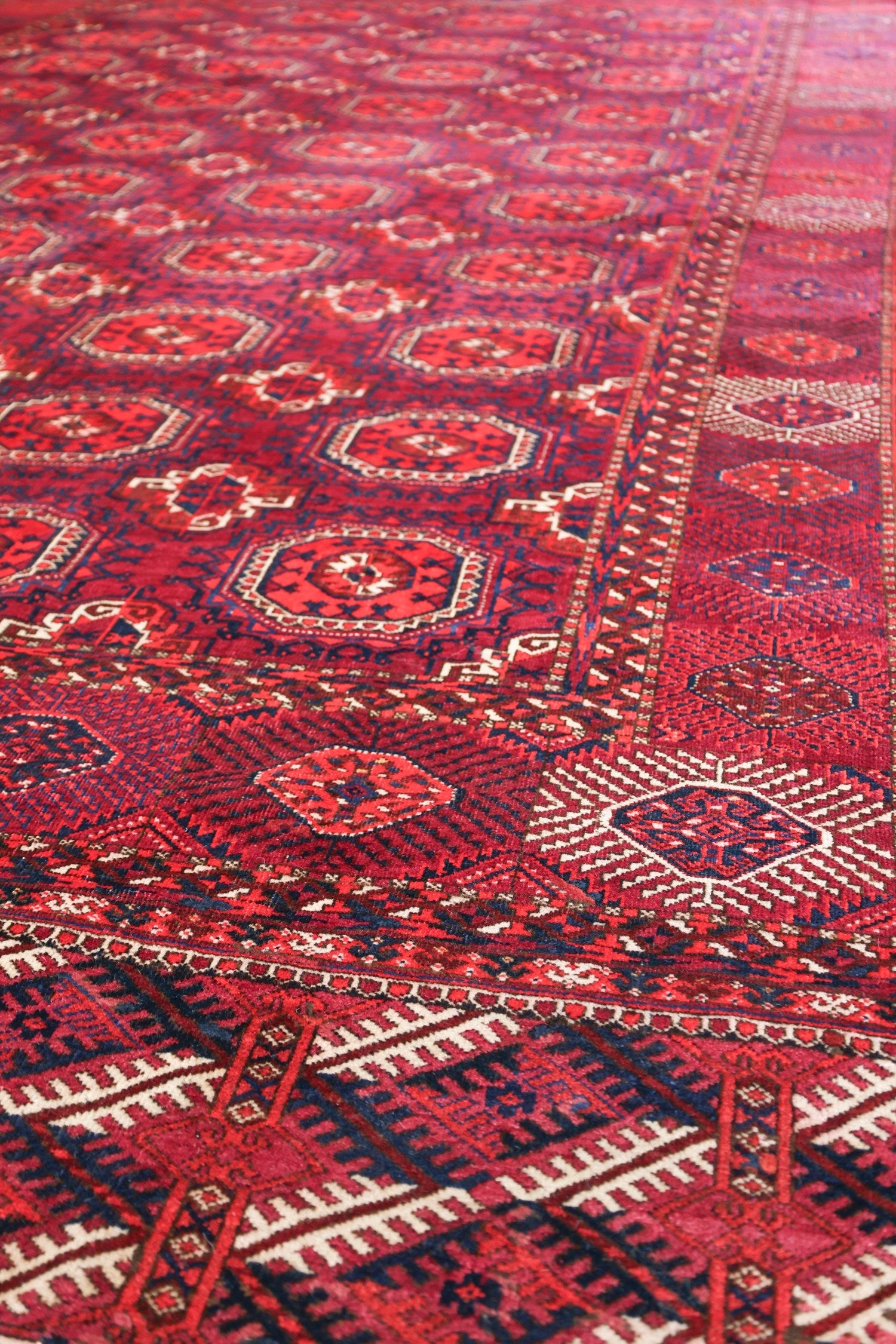 Vintage Tekke Handwoven Tribal Rug - Authentic Afghan Tribal Carpet, J75001 | Perfect for Boho Home Decor, Living Room, Bedroom & Office