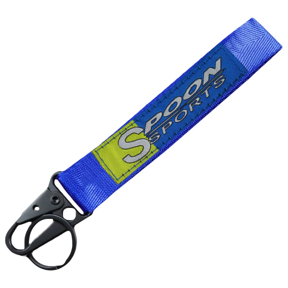 Q1-TECH Embroidered Keychain Tag - Durable Car Key Ring Shackle Compatible with Mugen Power Keychains | Perfect for Automotive, Motorcycle & House Keys Organization